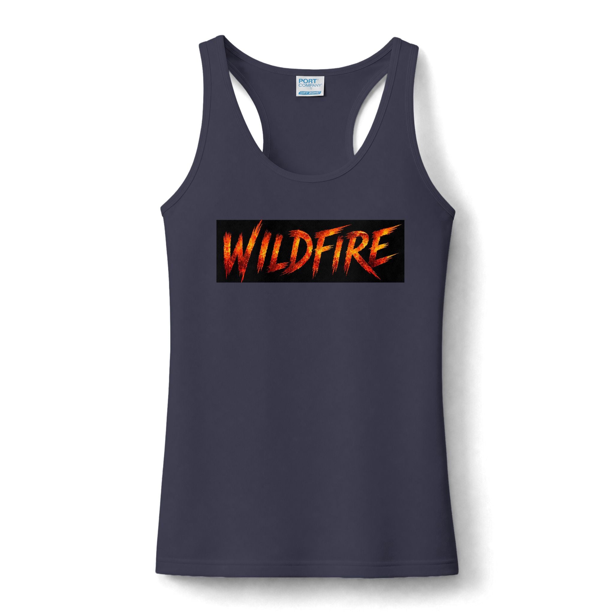 Wildfire Skull  Racerback Tank Top — Fiery Skull Graphic "Wildfire" Performance Tank
