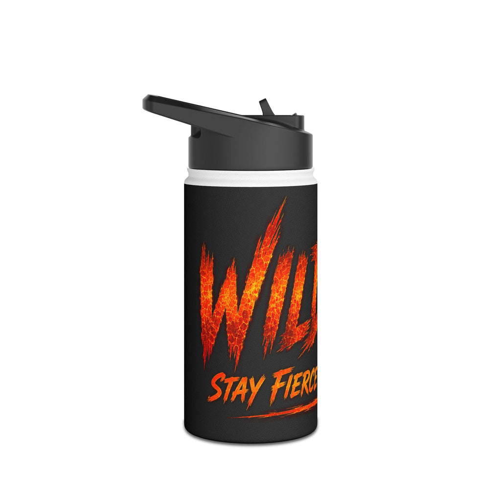 Wildfire Stainless Steel Water Bottle — “Fierce Burn Bright” Flame Logo