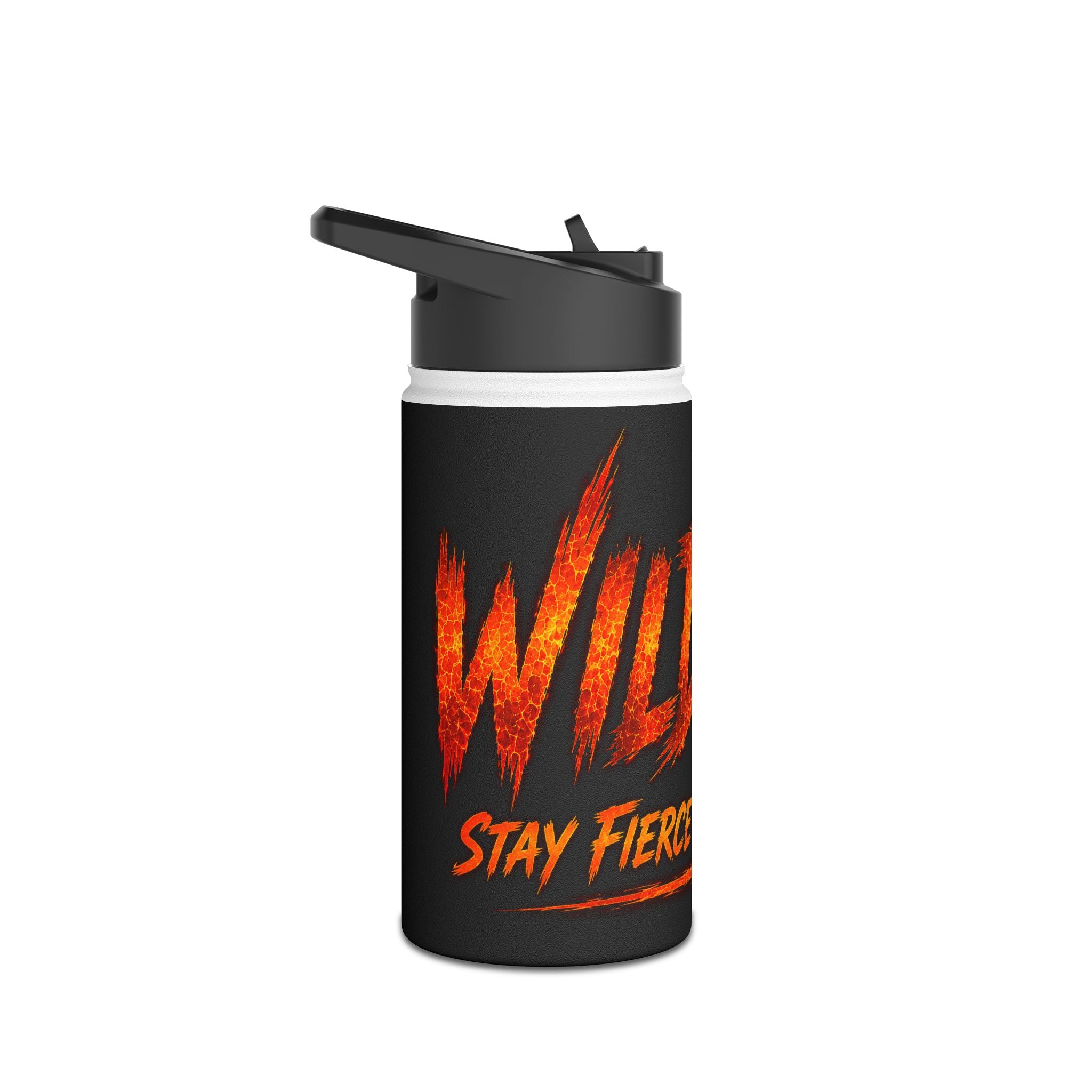 Wildfire Stainless Steel Water Bottle — “Fierce Burn Bright” Flame Logo
