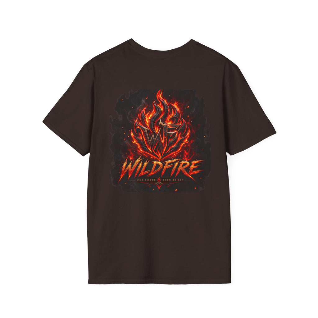 Wildfire Flame Graphic T-Shirt — Retro Flame Logo Tee