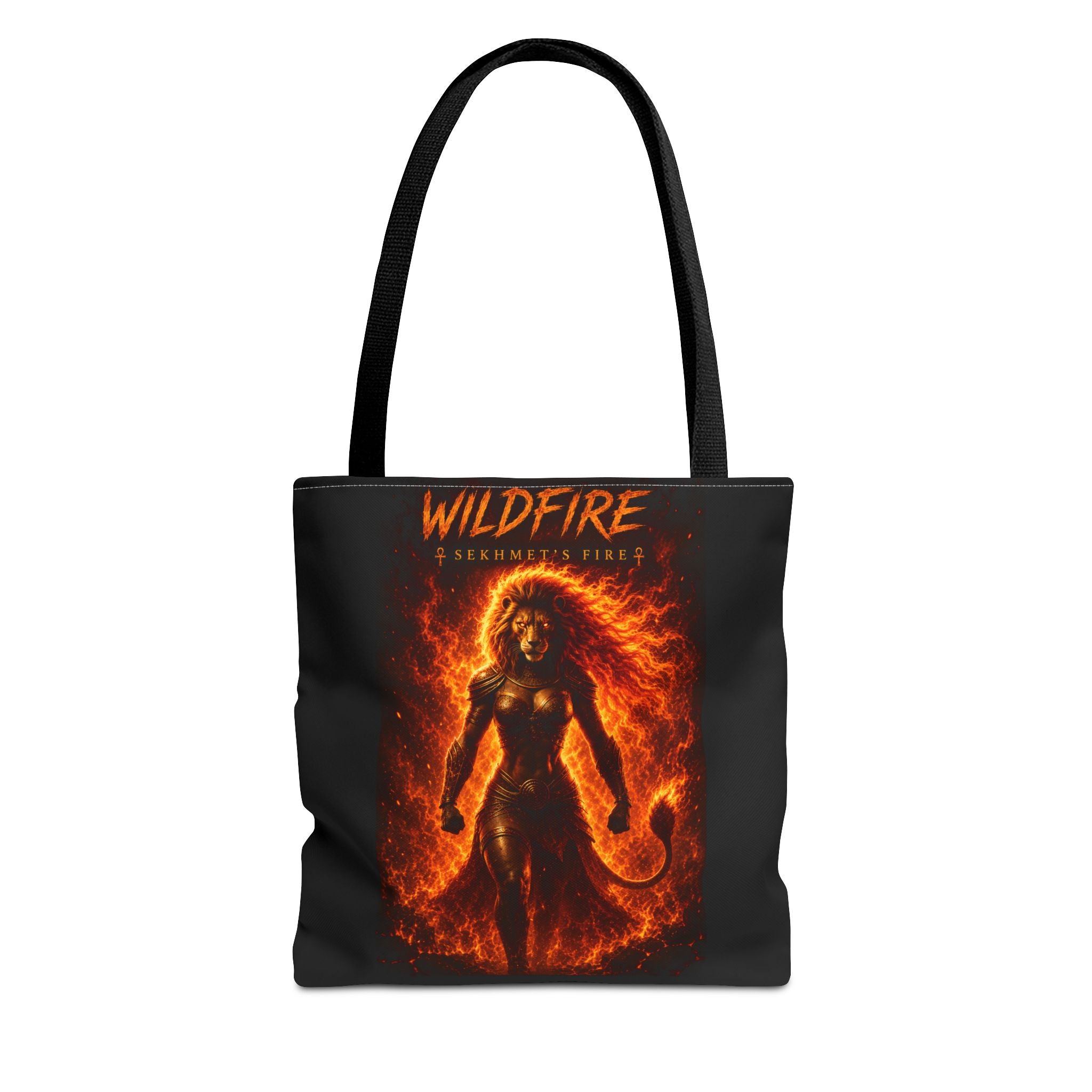 Wildfire Sekhmet Tote Bag — Fiery Egyptian AOP Tote