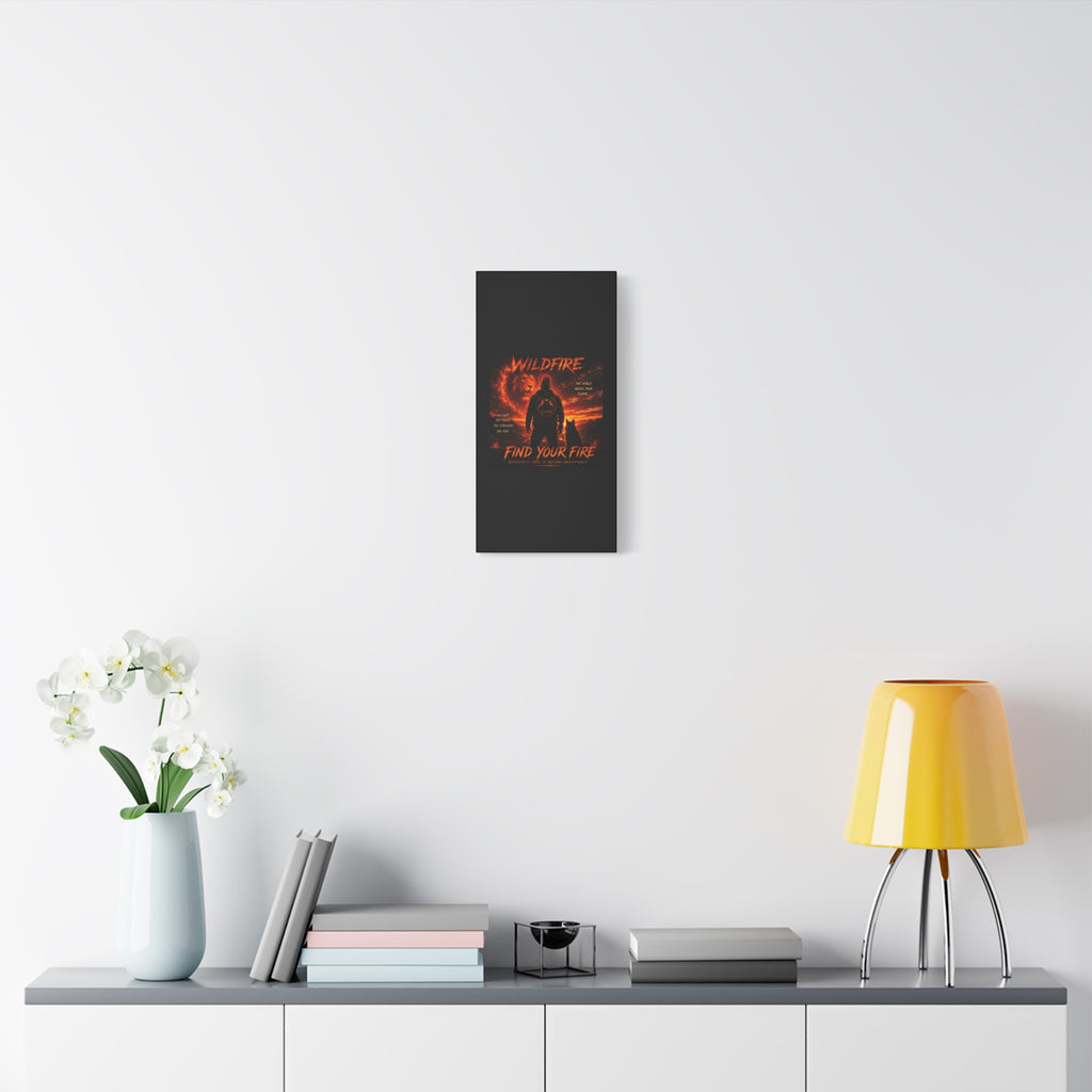 Wildfire 'Find Your Fire' Matte Canvas Wall Art — Inspirational Lion & Silhouette Scene