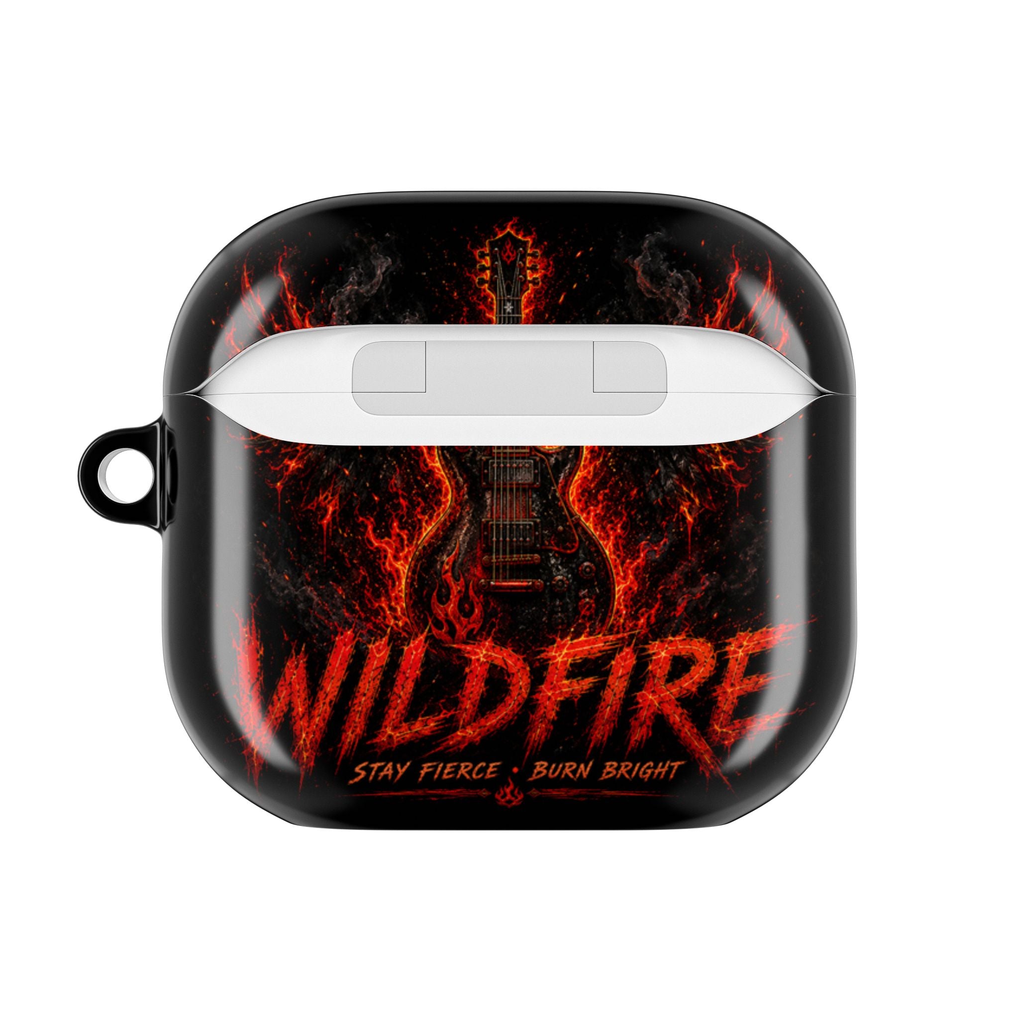 Wildfire Flame Guitar AirPod Case — Rock Music Protective Charging Cover