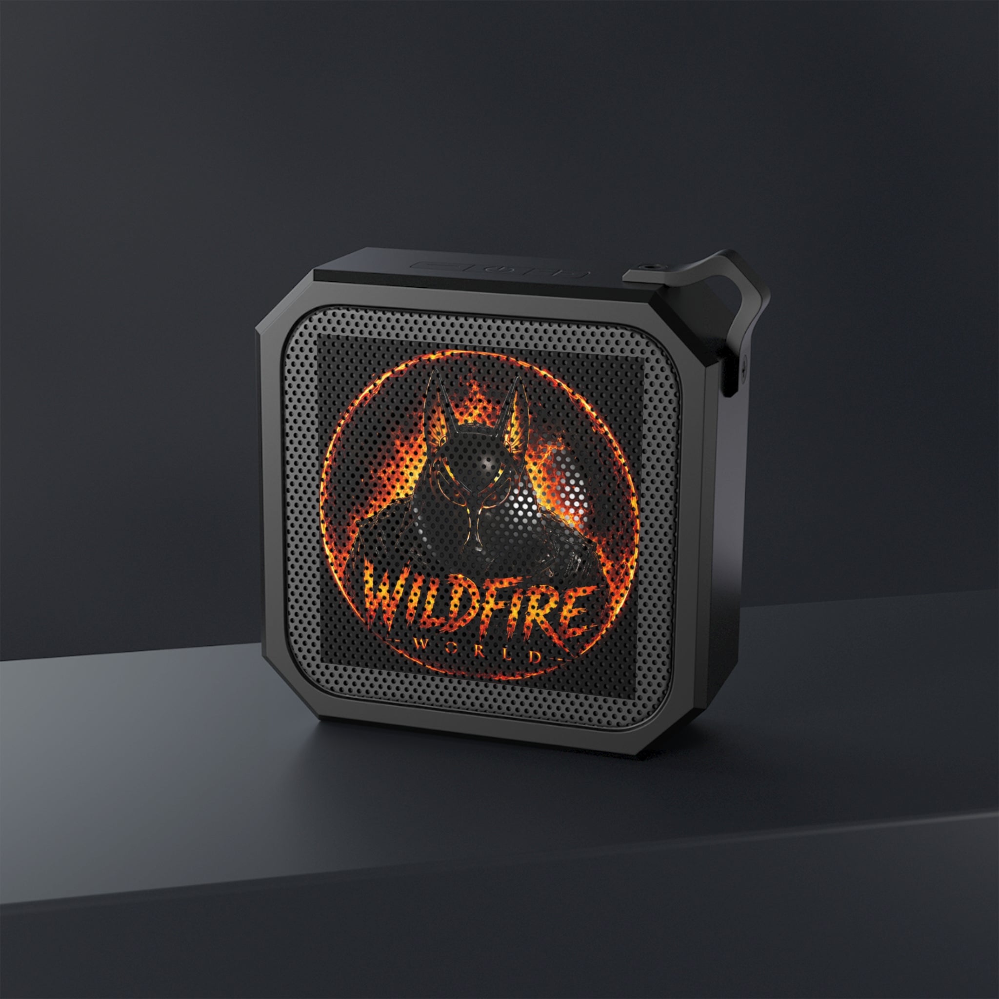 Wildfire World Portable Bluetooth Speaker — Rugged Outdoor Speaker with Fiery Demon Design