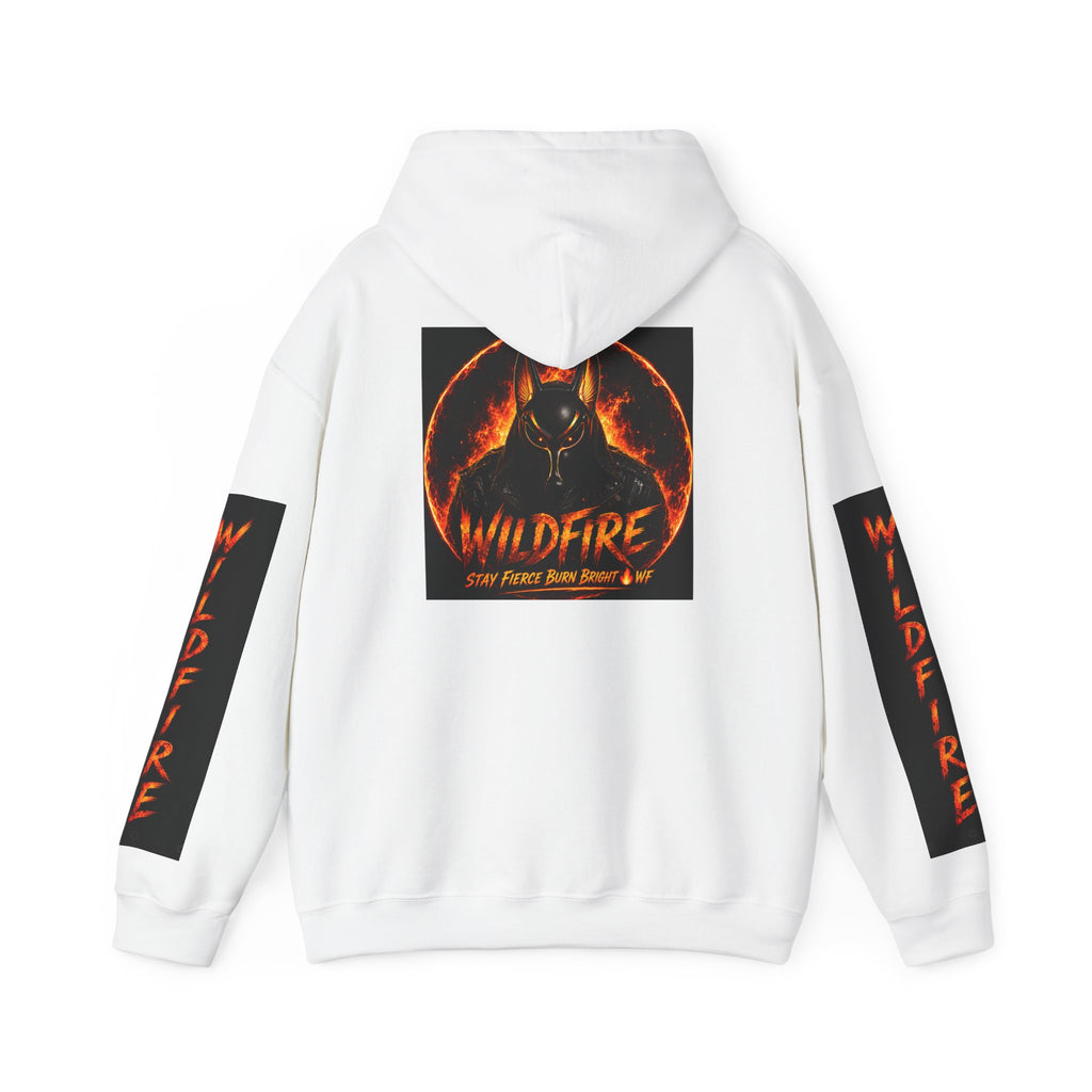 Wildfire Stay Fierce Burn Bright Hoodie — 'Wildfire' Flame Graphic Hooded Sweatshirt