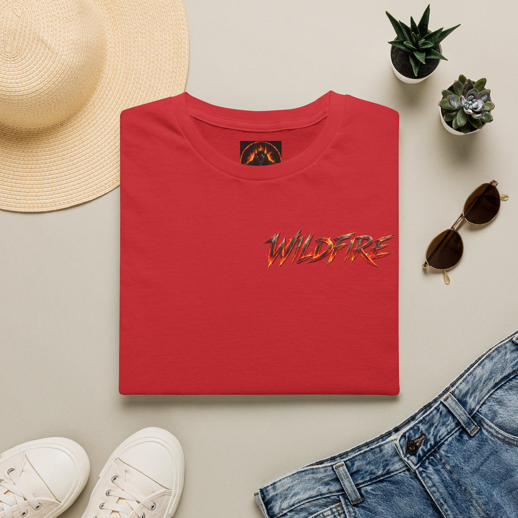 Wildfire Rock Never Dies Graphic T-Shirt — Retro Flame Logo Tee