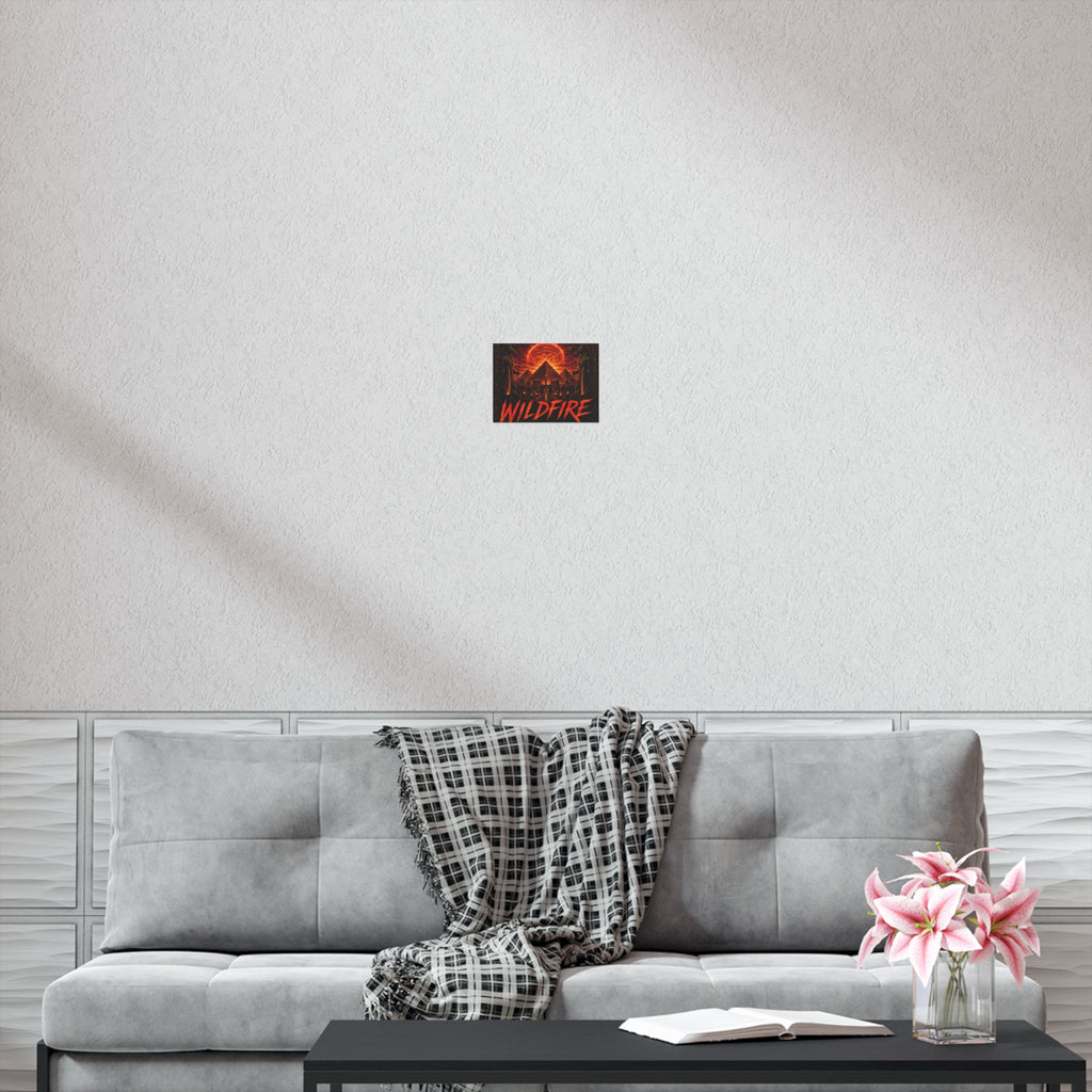 Wildfire Poster — Fiery Anubis Illustration with 'Stay Fierce Burn Bright'