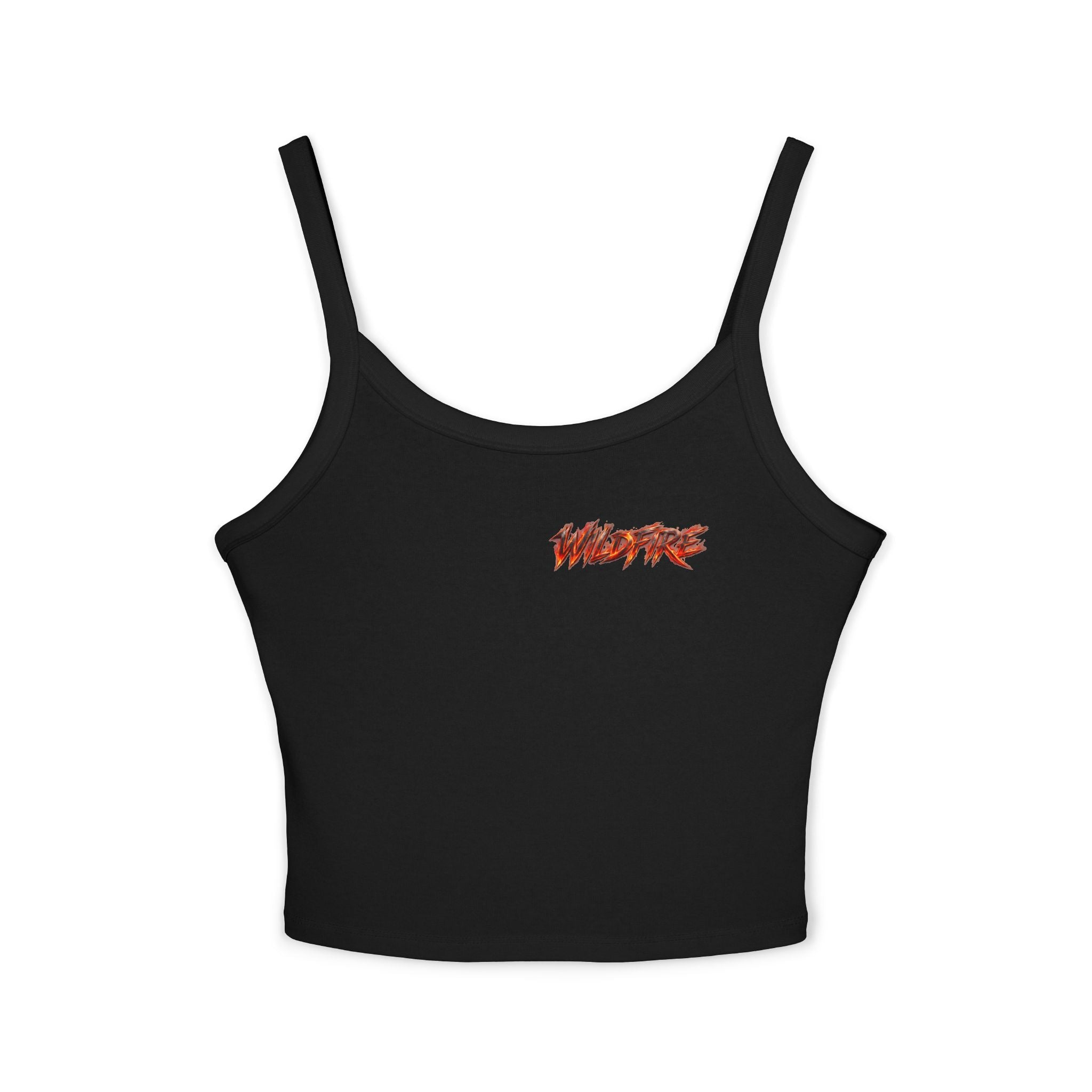 Wildfire Sekhmet Woman Spaghetti Tank Top — Fiery Egyptian Graphic Crop