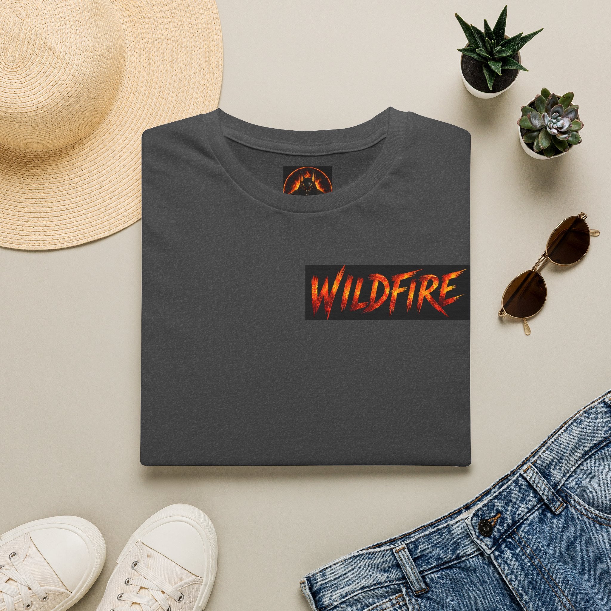 Wildfire Anubis T-Shirt — Bold Fire Graphic Tee