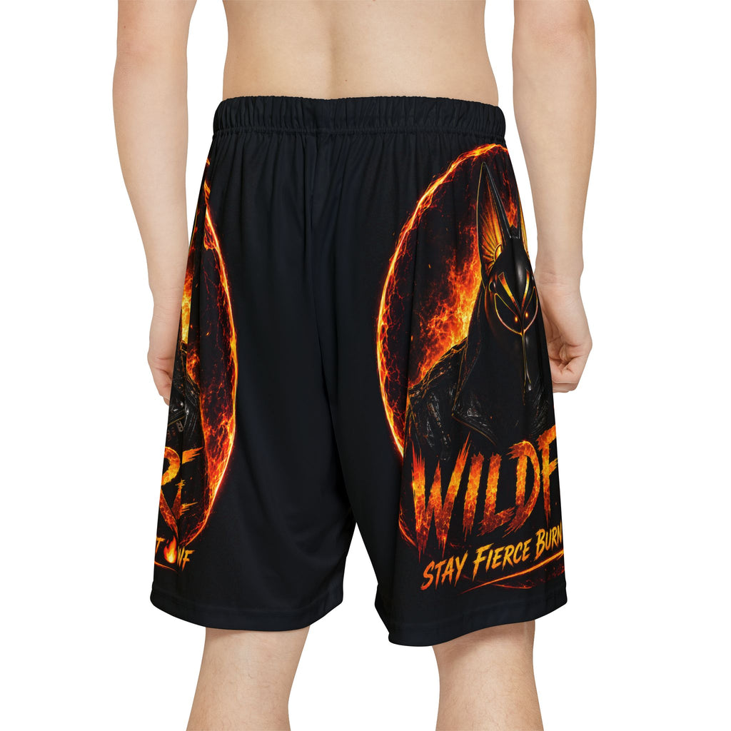 Wildfire Graphic Sports Shorts — 'Stay Fierce, Burn Bright' Athletic Shorts