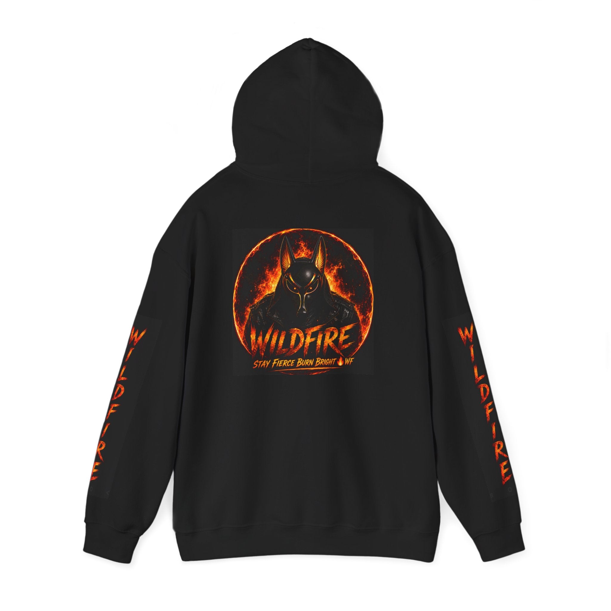 Wildfire Stay Fierce Burn Bright Hoodie — 'Wildfire' Flame Graphic Hooded Sweatshirt
