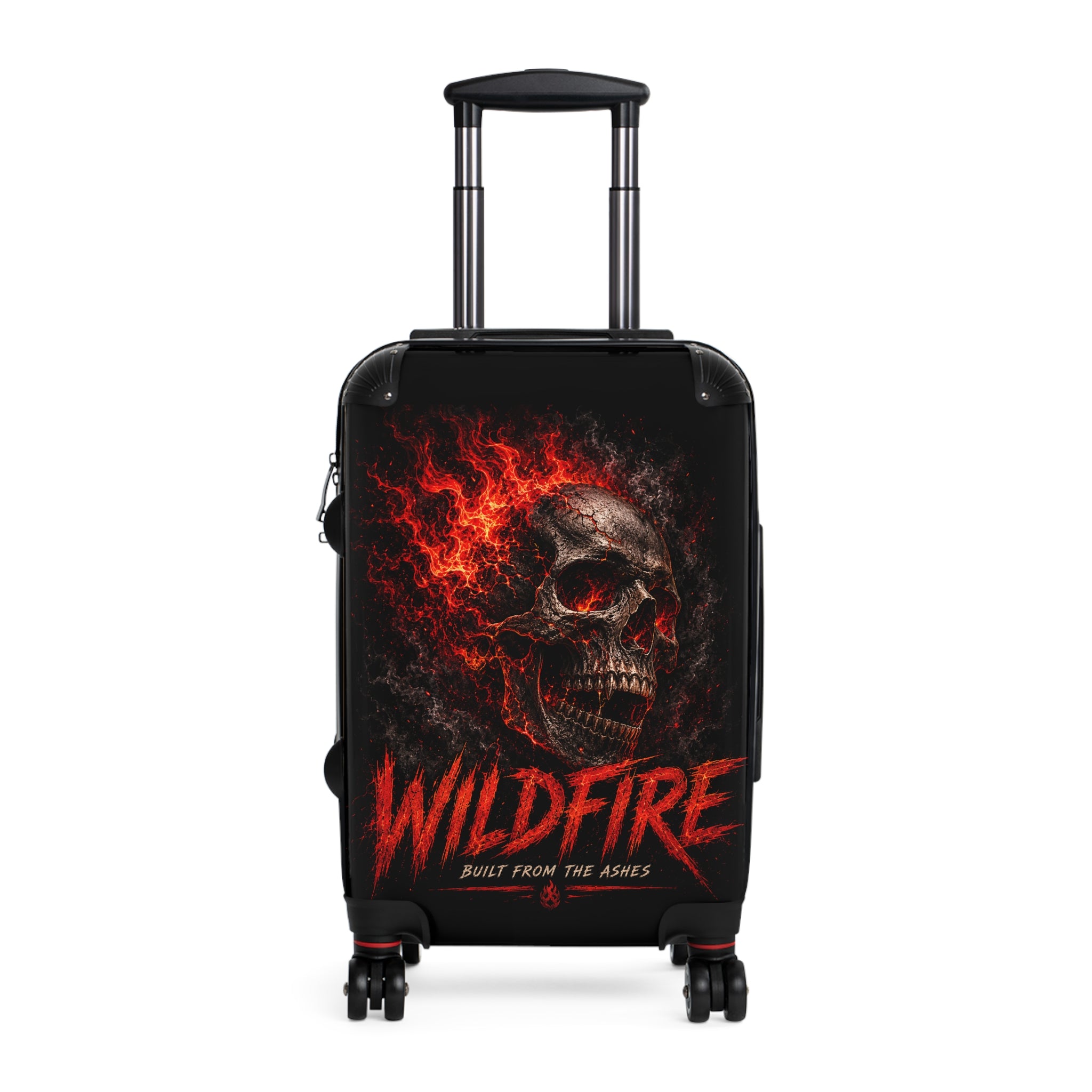 Wildfire Skull Carry-On Suitcase — Flame Skull 'Built From The Ashes' Luggage