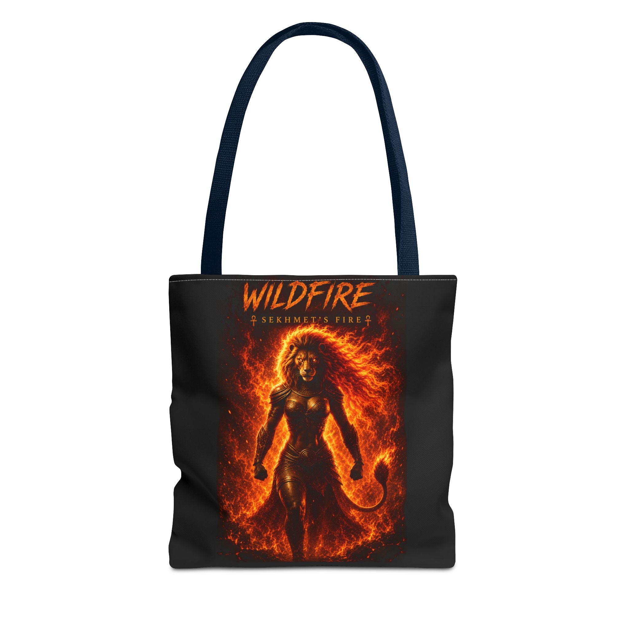 Wildfire Sekhmet Tote Bag — Fiery Egyptian AOP Tote