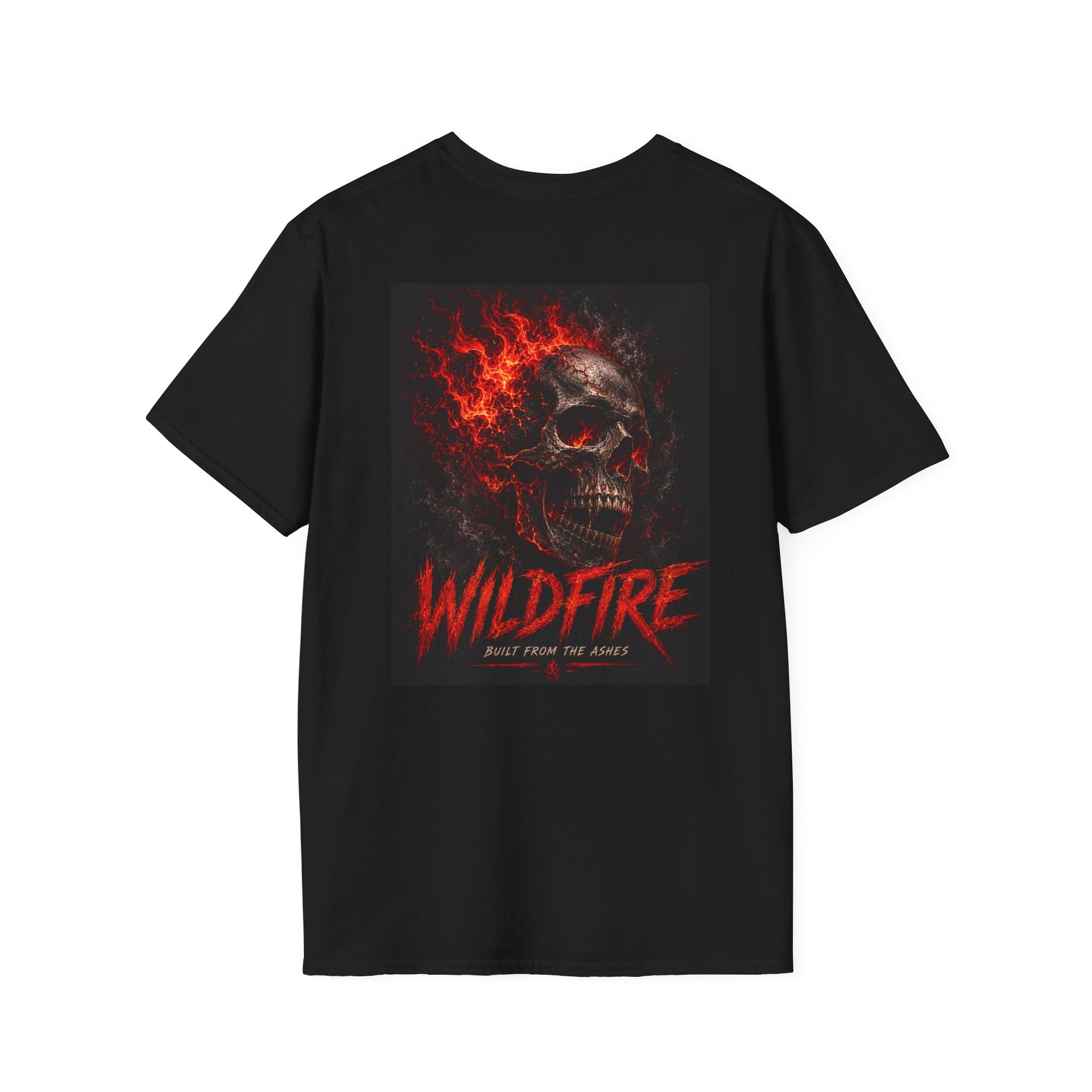 Wildfire Flaming Skull Graphic T-Shirt — "Wildfire" Fiery Skull Tee