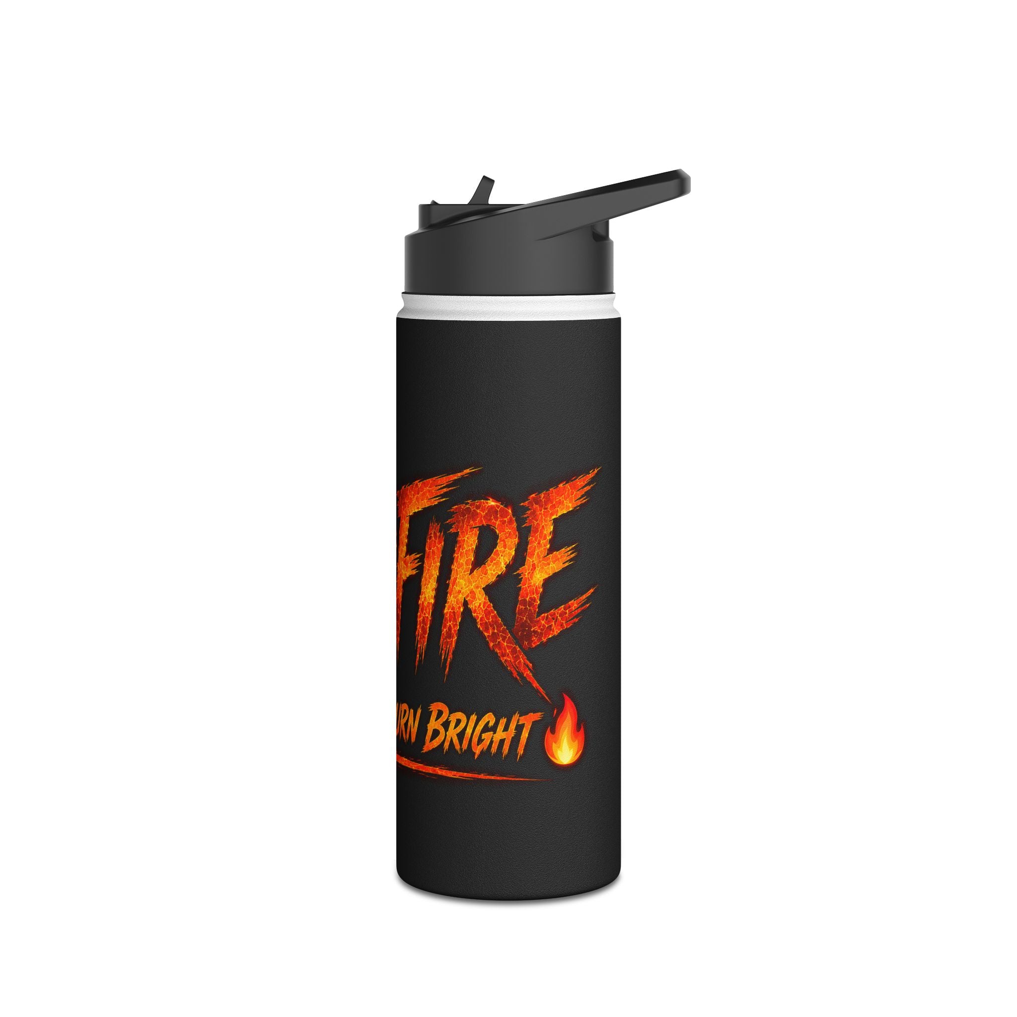 Wildfire Stainless Steel Water Bottle — “Fierce Burn Bright” Flame Logo