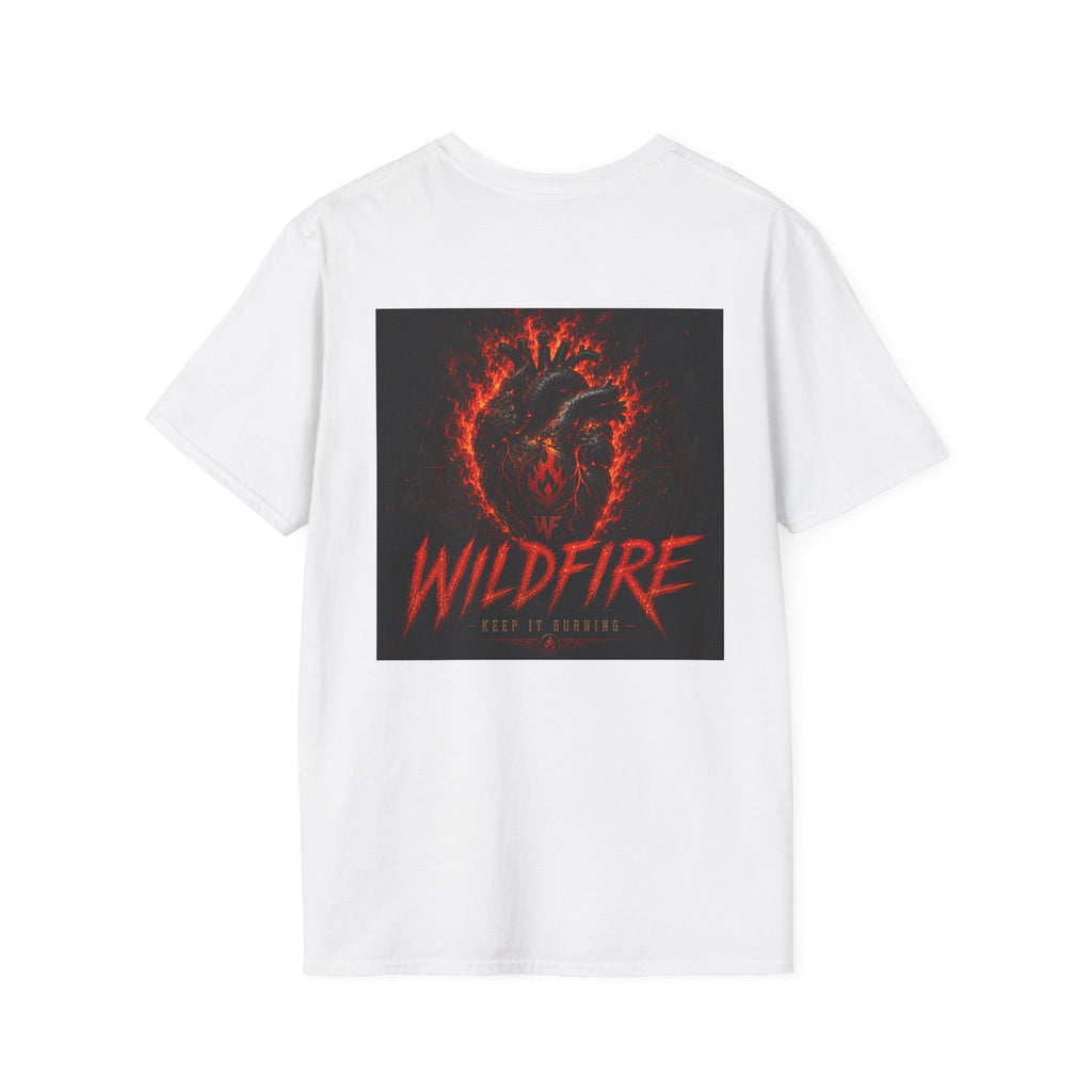 Wildfire Heart Graphic T-Shirt — Retro Flame Logo Tee