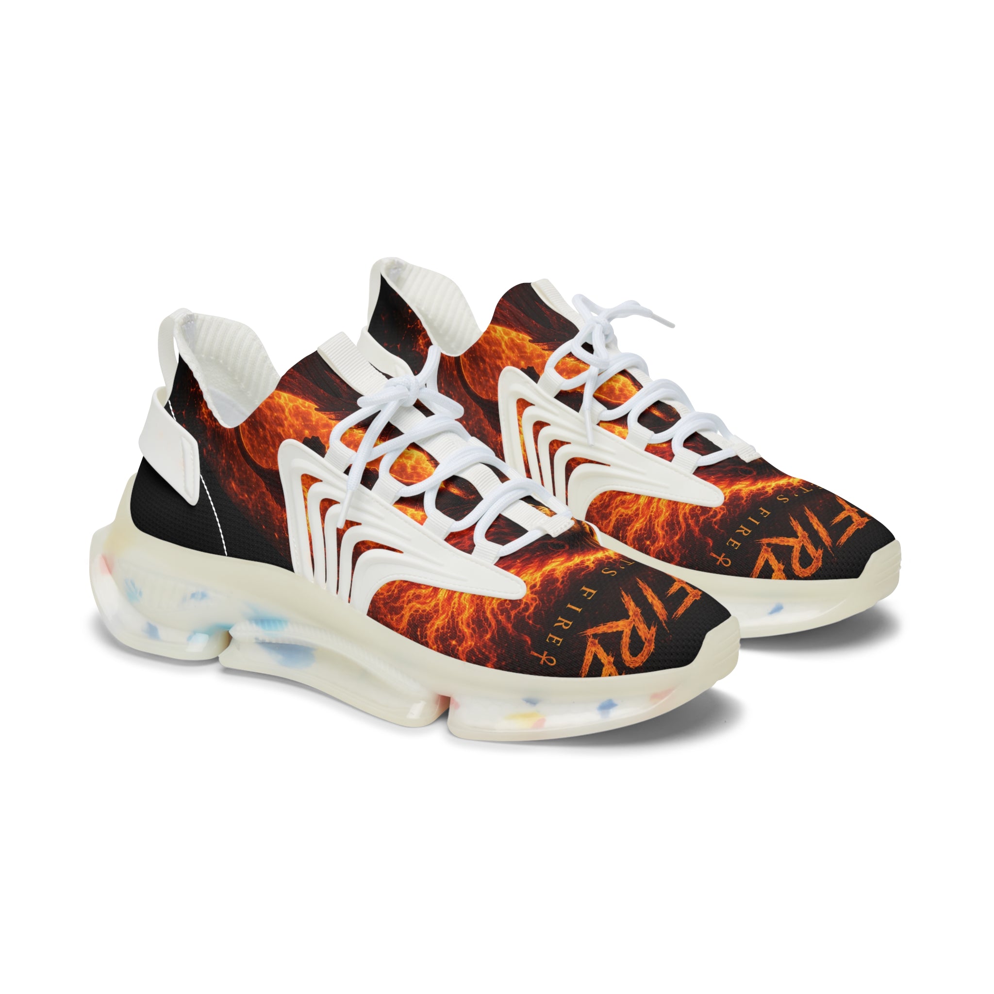 Women's Mesh Sneakers — Bold Sekhmet Print Athletic Shoes