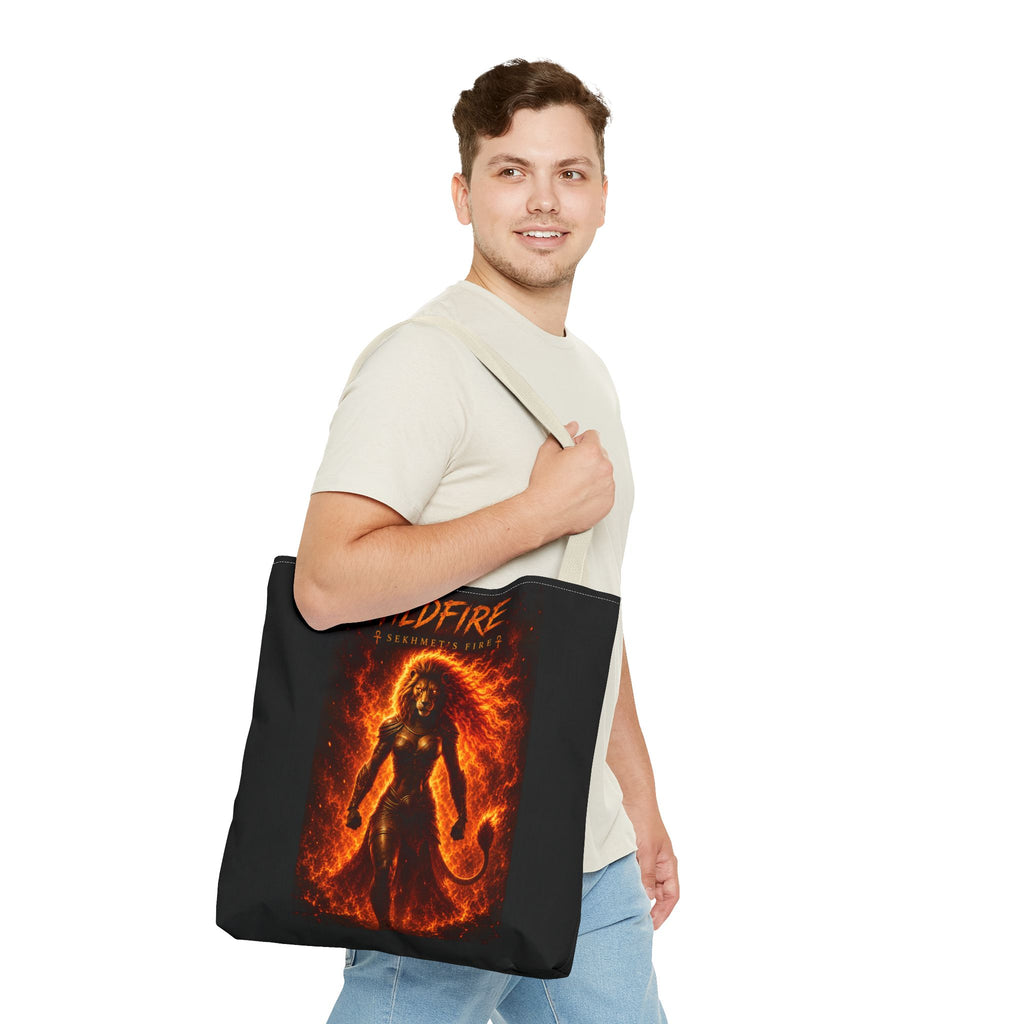 Wildfire Sekhmet Tote Bag — Fiery Egyptian AOP Tote