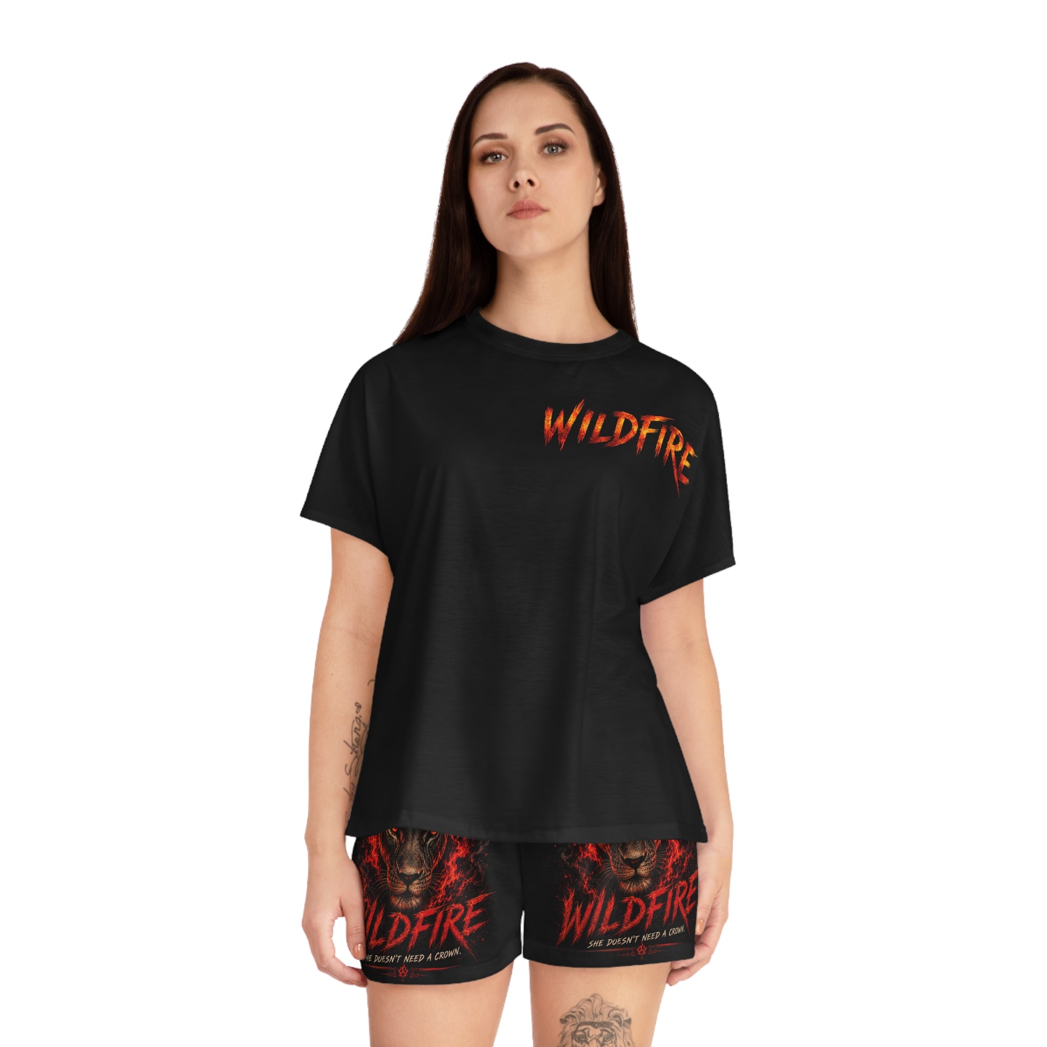 Wildfire Women's Pajama Set — Fiery Lioness Graphic Sleepwear