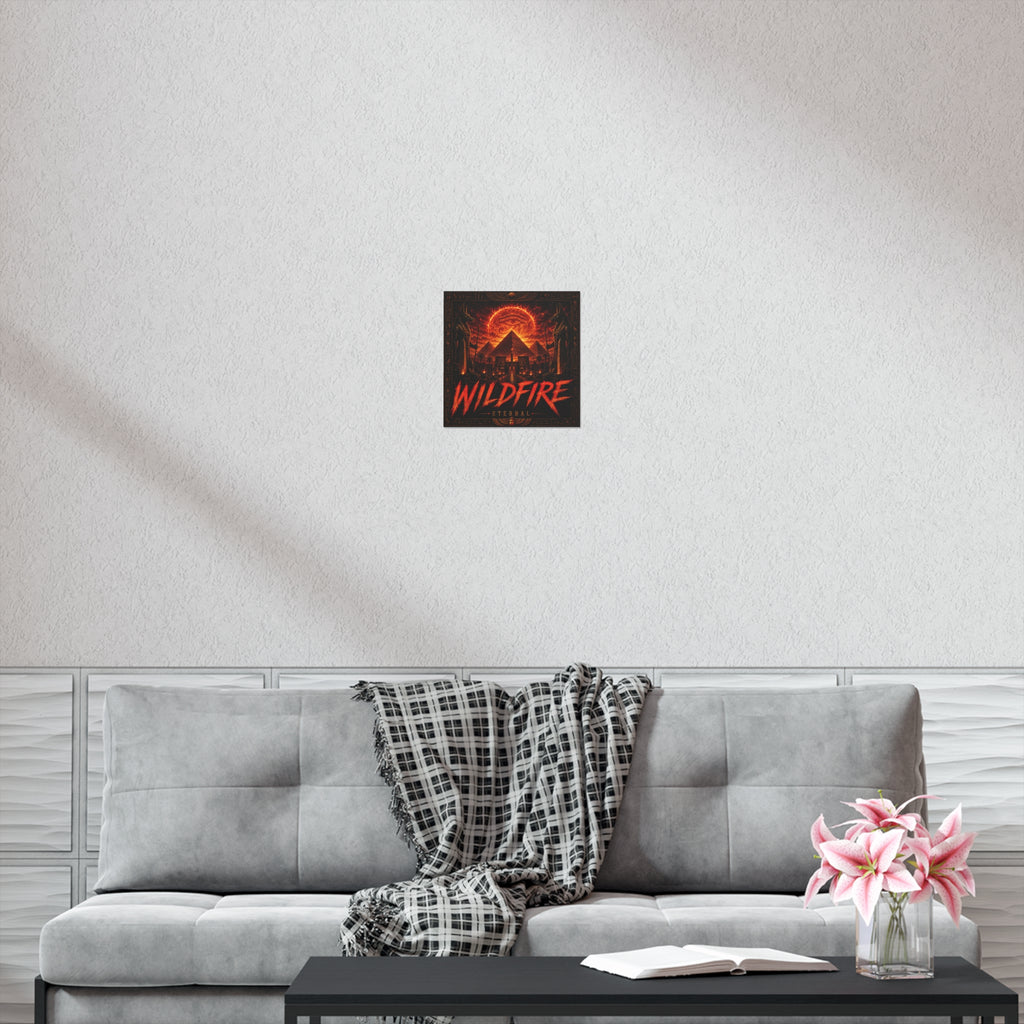 Wildfire Poster — Fiery Anubis Illustration with 'Stay Fierce Burn Bright'