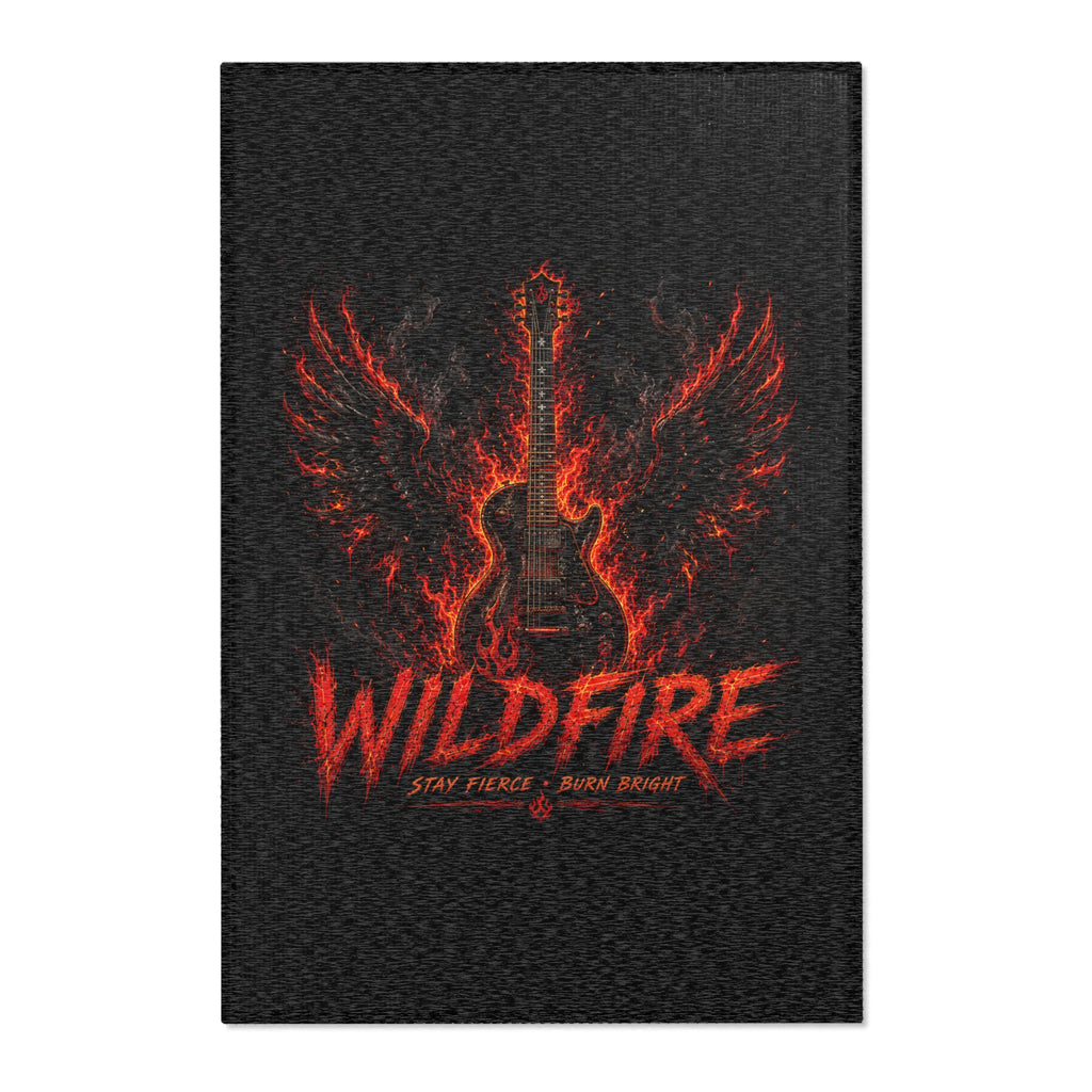 Wildfire Winged Guitar Area Rug – Fiery  Accent Rug