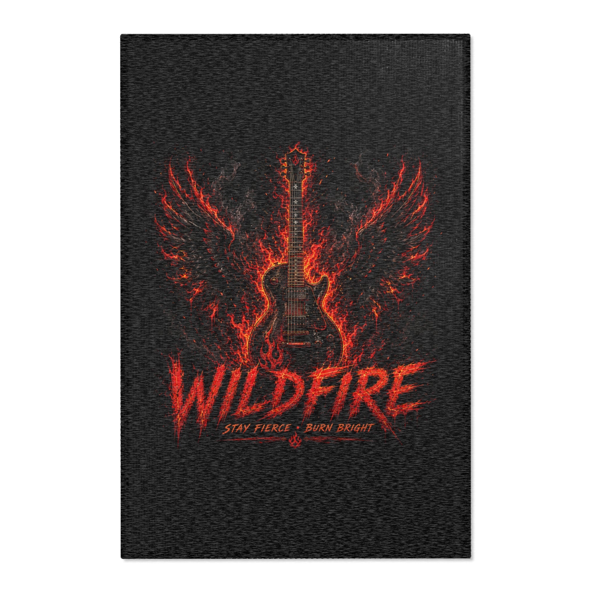 Wildfire Winged Guitar Area Rug – Fiery  Accent Rug