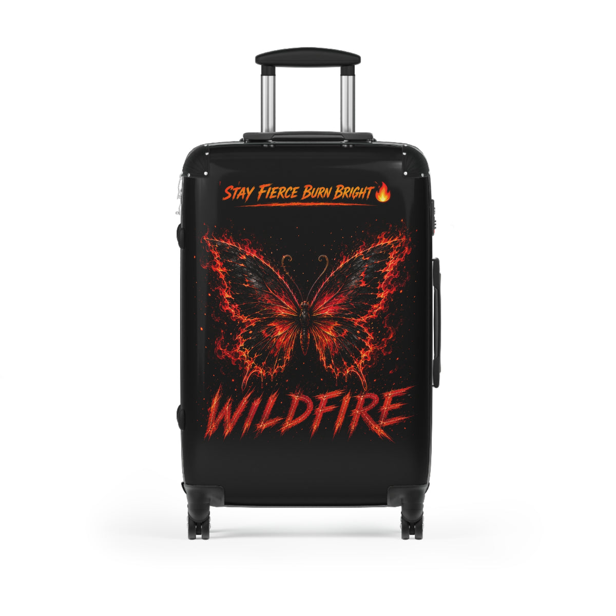 Wildfire Suitcase – 'Stay Fierce Burn Bright' Flaming Butterfly Carry-On