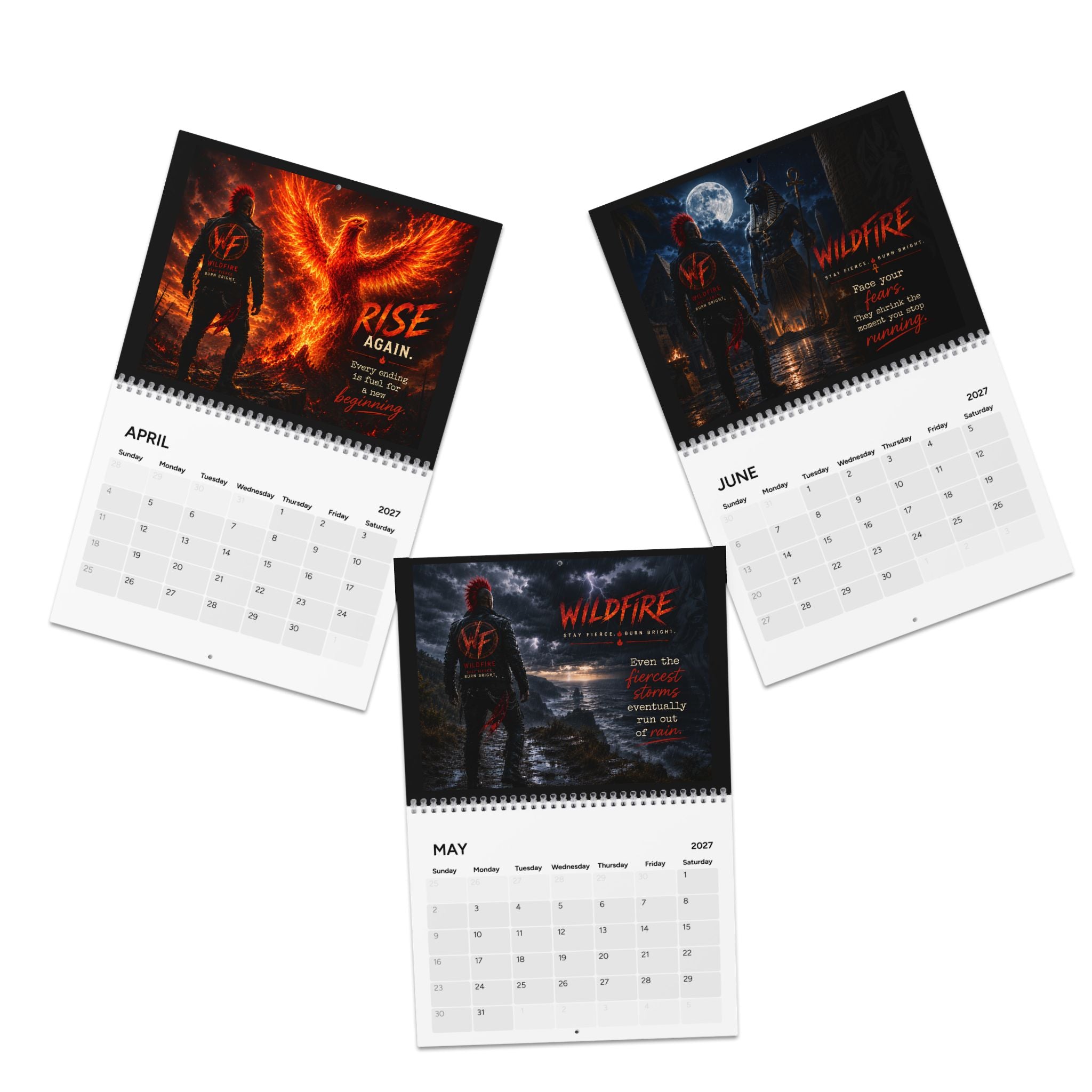 Wildfire 2027 Wall Calendar — Inspirational Adventure Scenic Calendar with Motivational Quotes