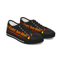 Women's Low Top Sneakers — 'Bold & Fierce Burn Bright' Flame Graphic Sneakers