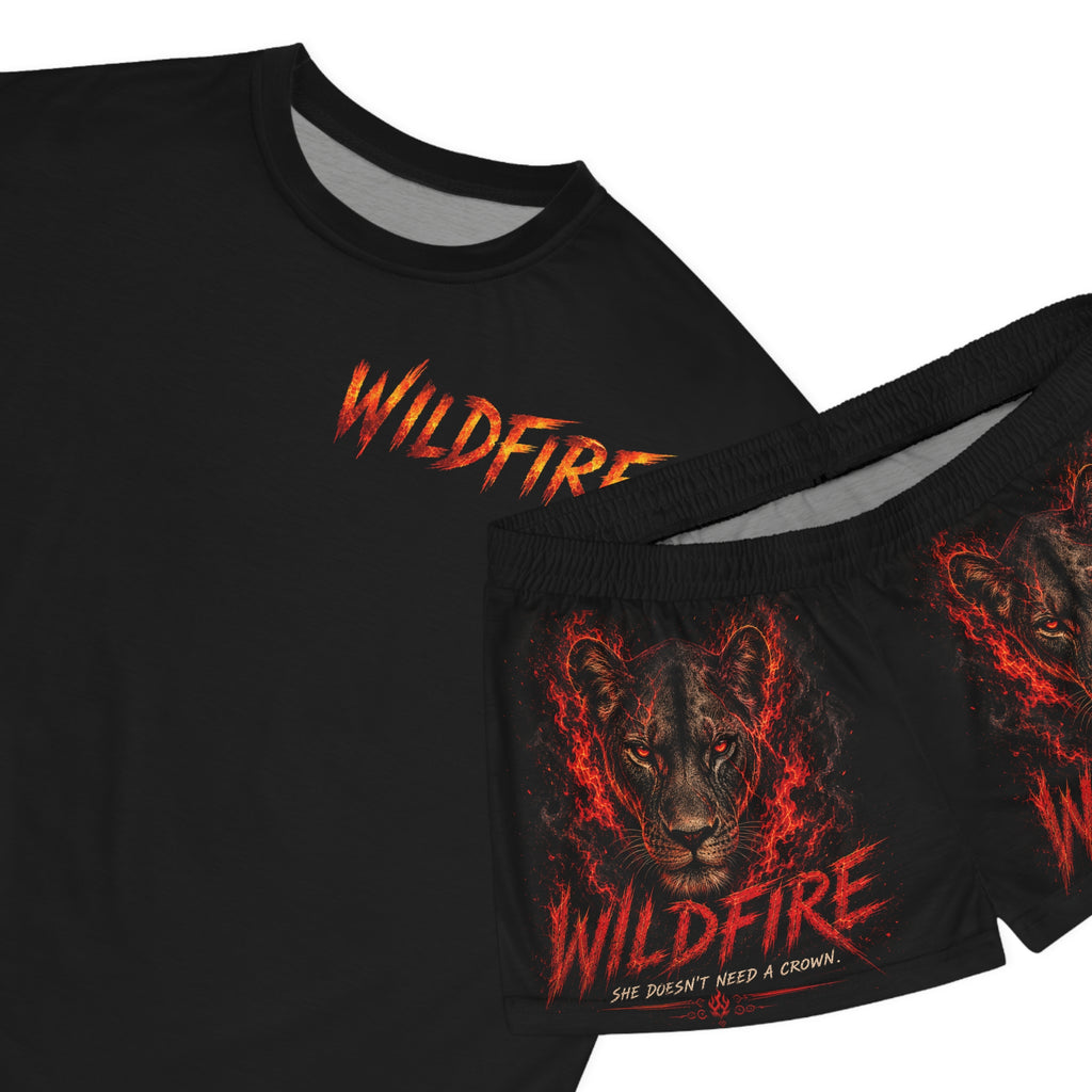 Wildfire Women's Pajama Set — Fiery Lioness Graphic Sleepwear