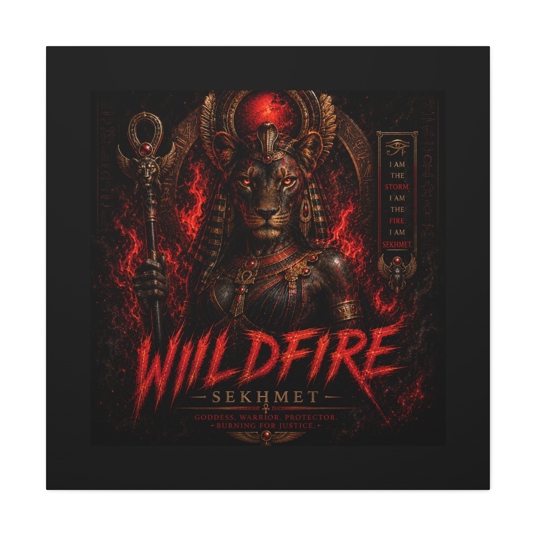 Wildfire Sekhmet Canvas — ‘WILDFIRE Matte Stretched Wall Art