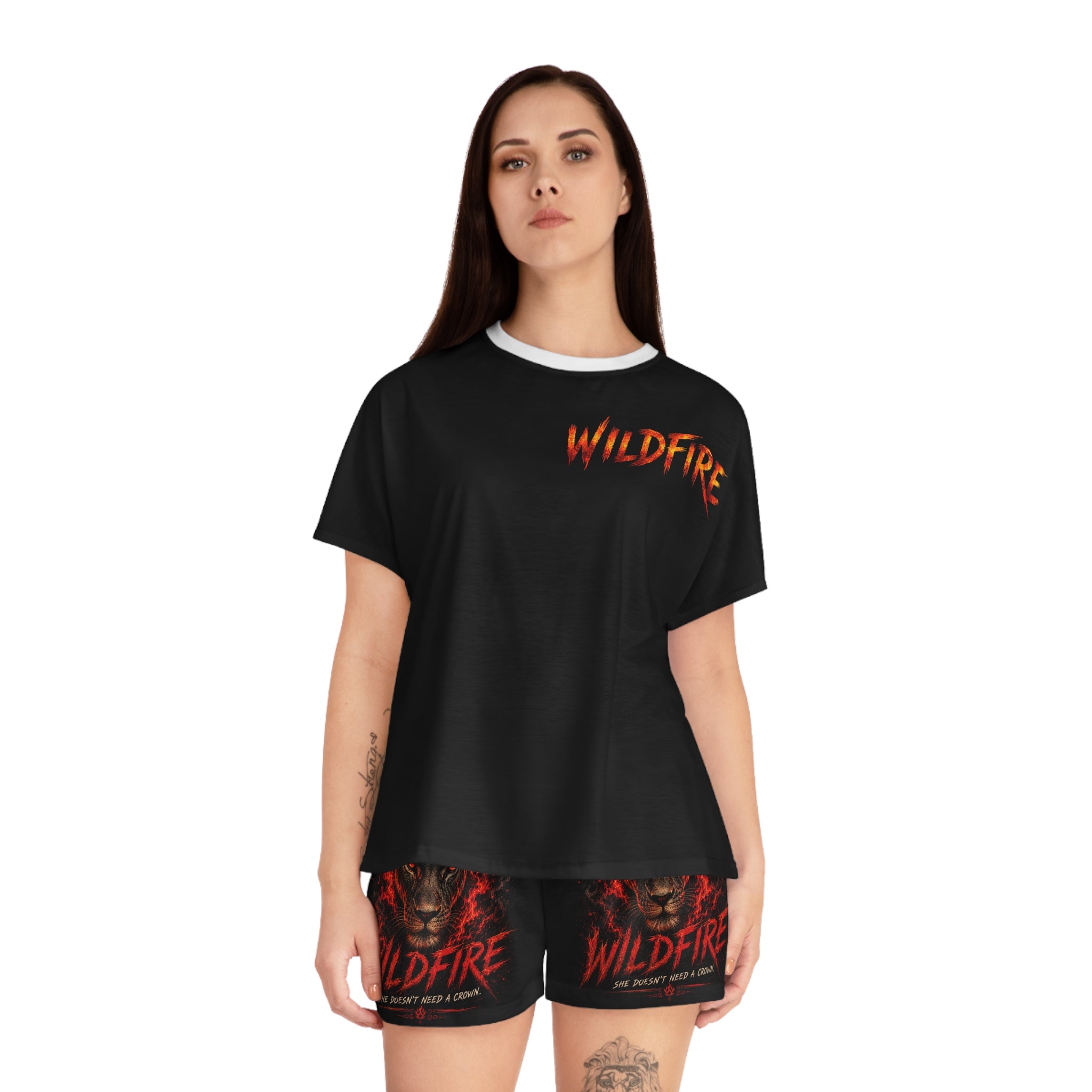 Wildfire Women's Pajama Set — Fiery Lioness Graphic Sleepwear