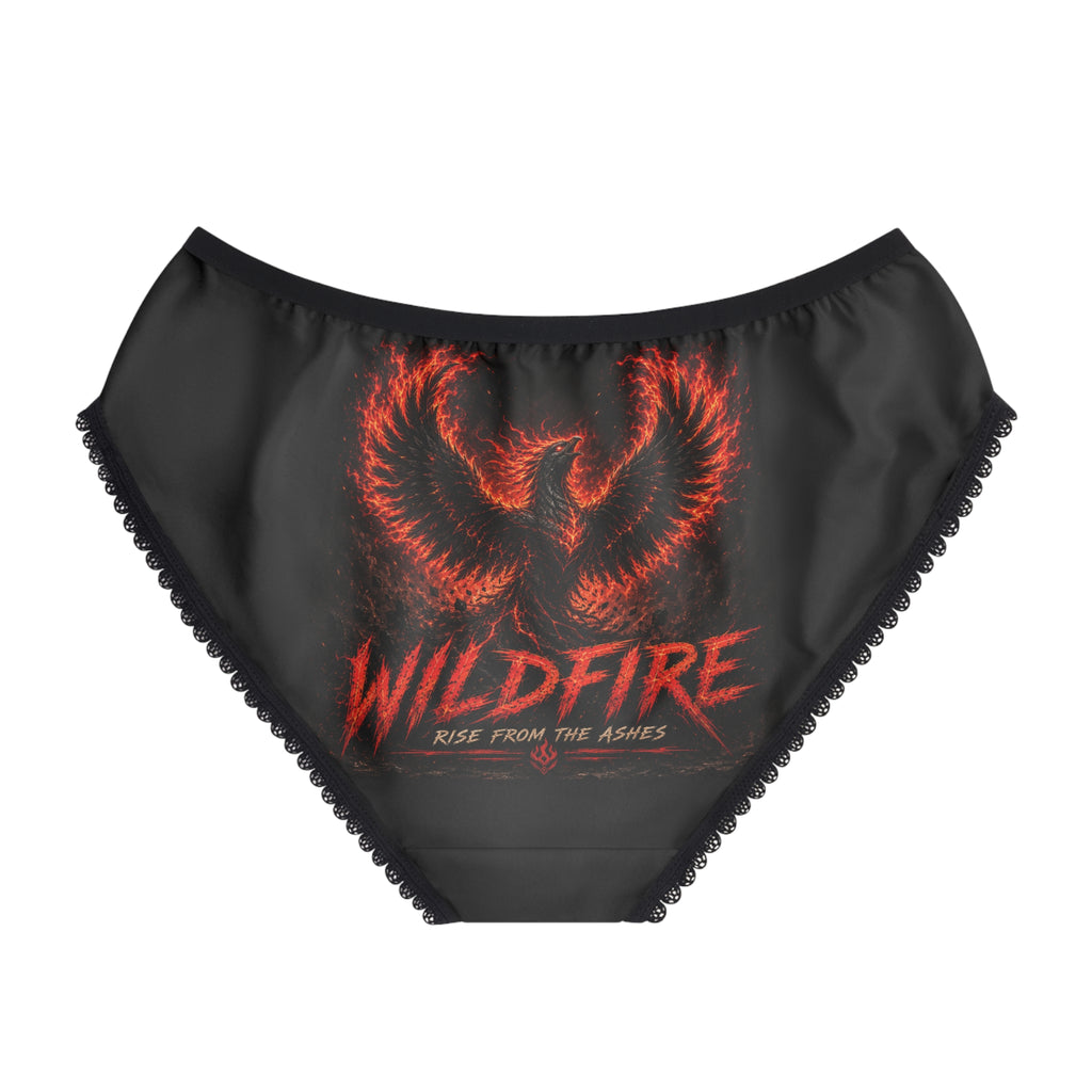 Wildfire Rising Pheonix Briefs — Women's Fiery Pheonix Lace-Trim Underwear