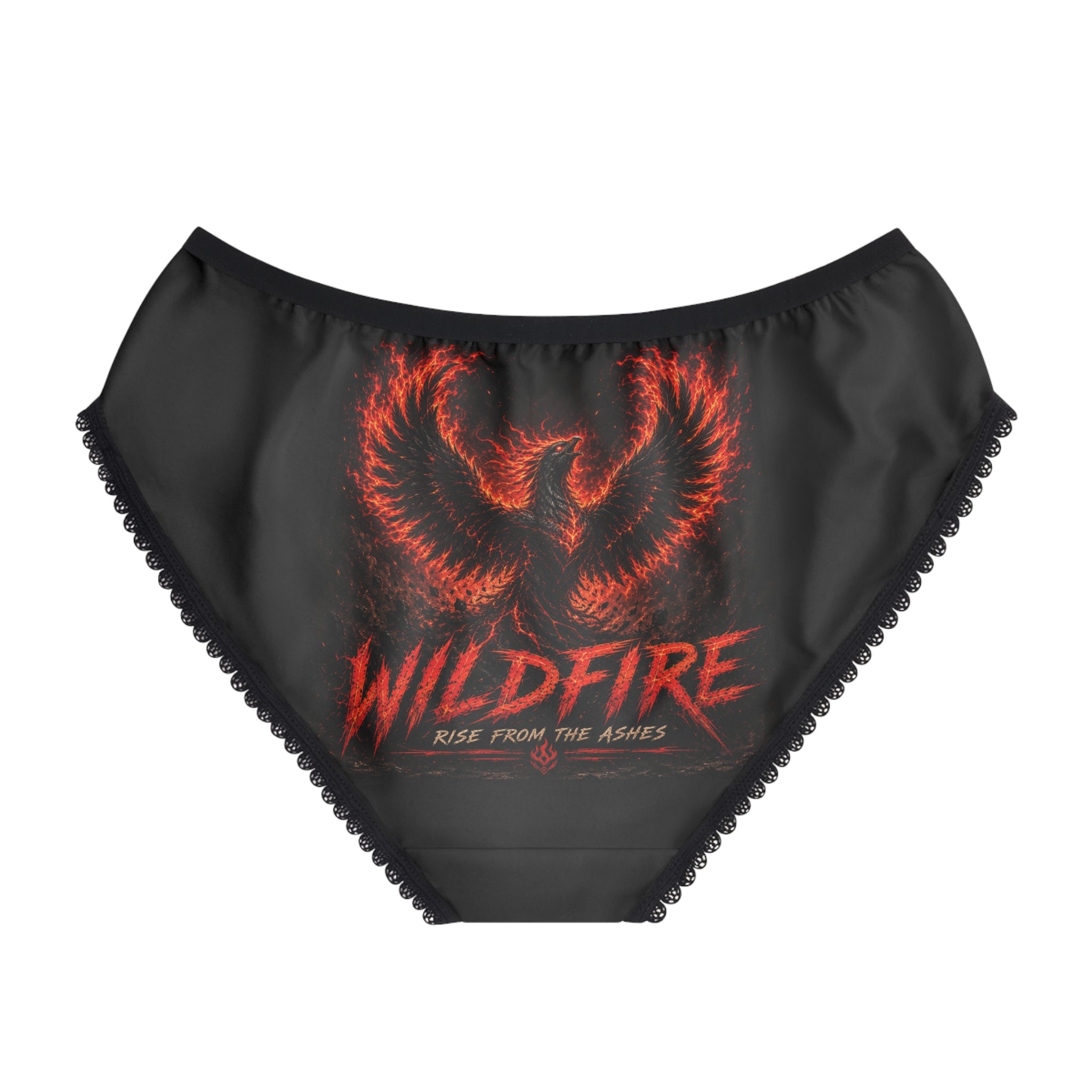 Wildfire Rising Pheonix Briefs — Women's Fiery Pheonix Lace-Trim Underwear