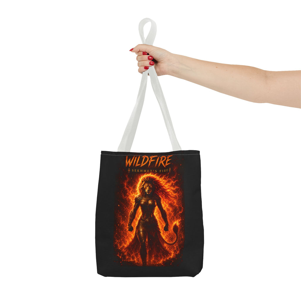 Wildfire Sekhmet Tote Bag — Fiery Egyptian AOP Tote