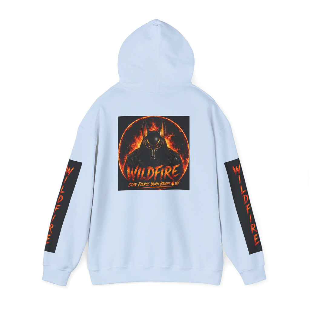 Wildfire Stay Fierce Burn Bright Hoodie — 'Wildfire' Flame Graphic Hooded Sweatshirt