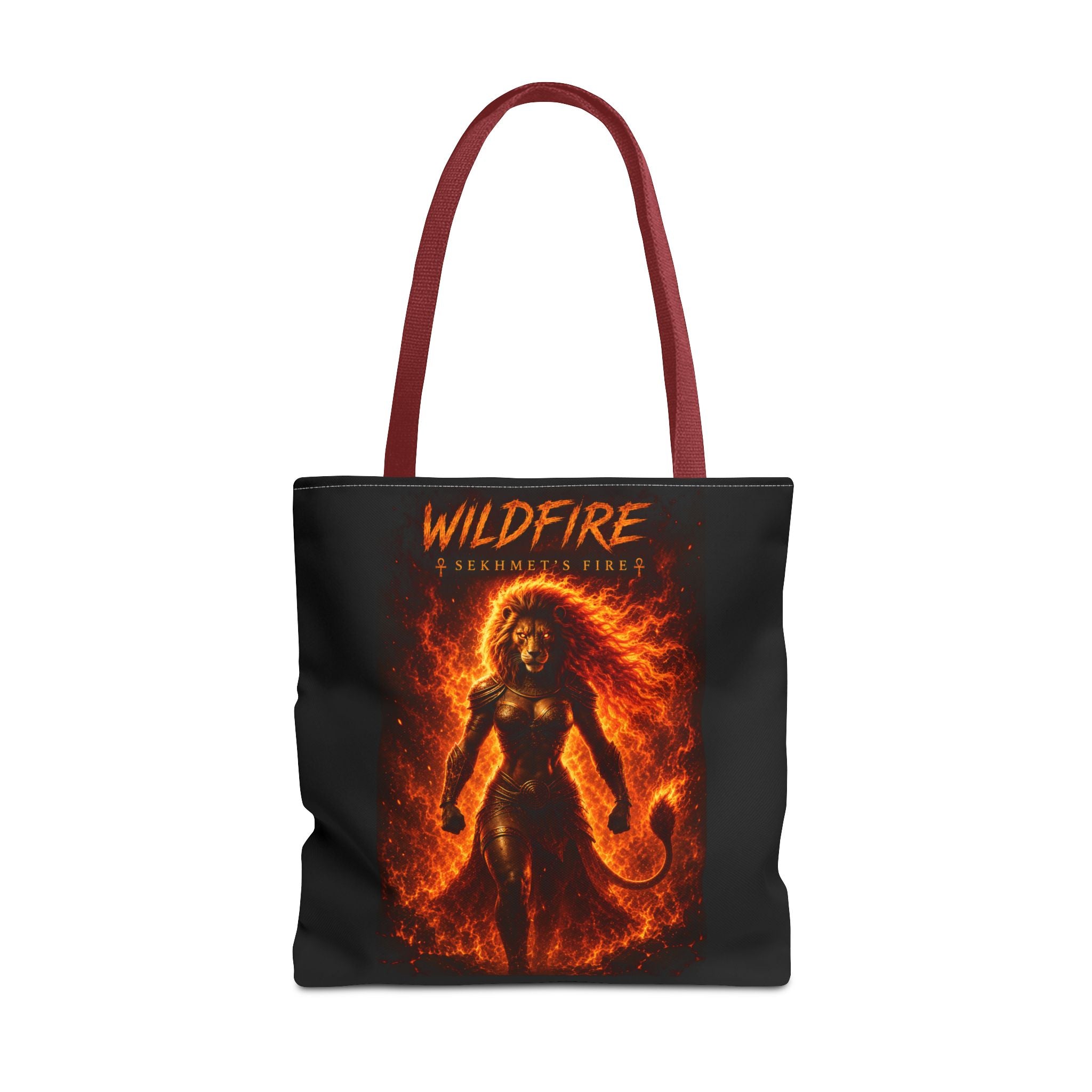Wildfire Sekhmet Tote Bag — Fiery Egyptian AOP Tote