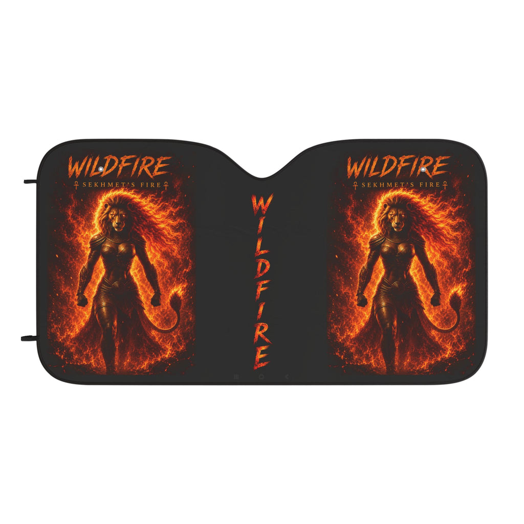 Wildfire Sekhmet Car Sun Shade — Fiery Sunshade for Windshield