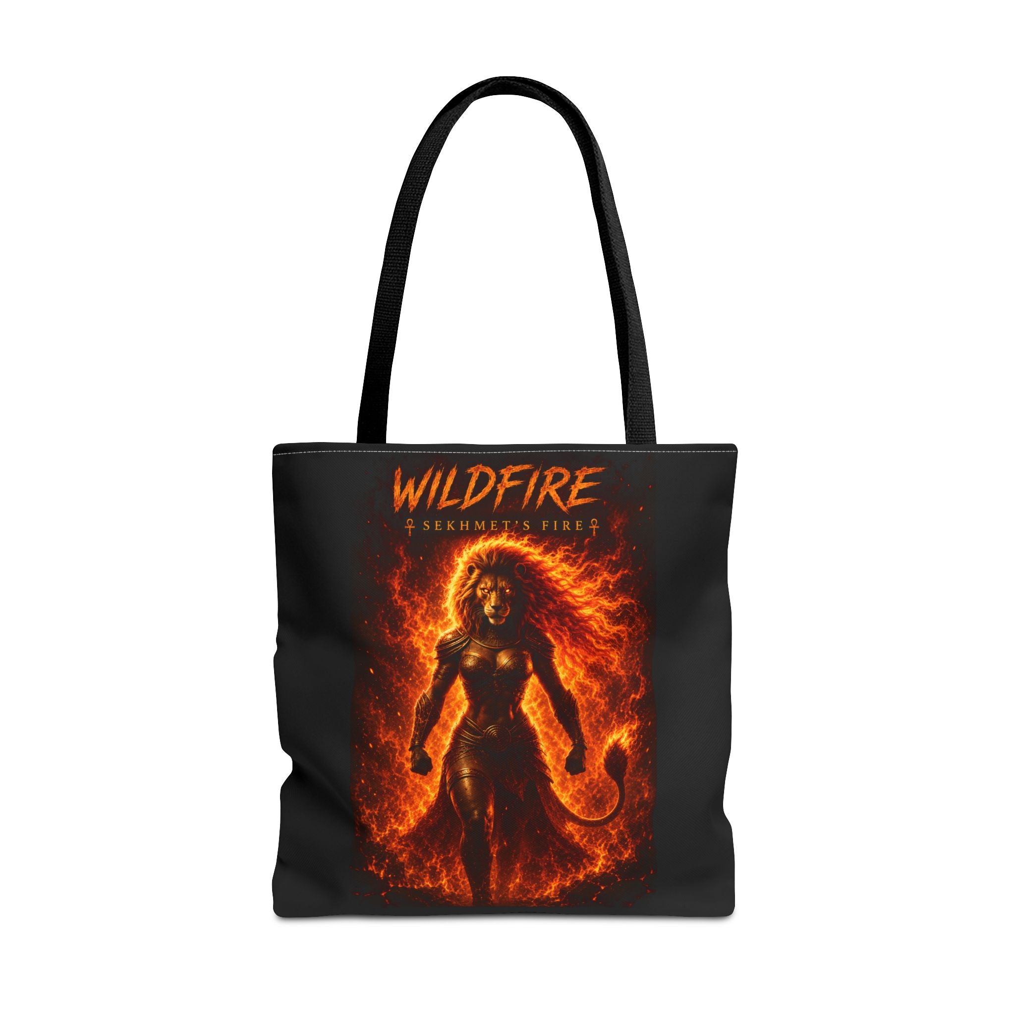 Wildfire Sekhmet Tote Bag — Fiery Egyptian AOP Tote