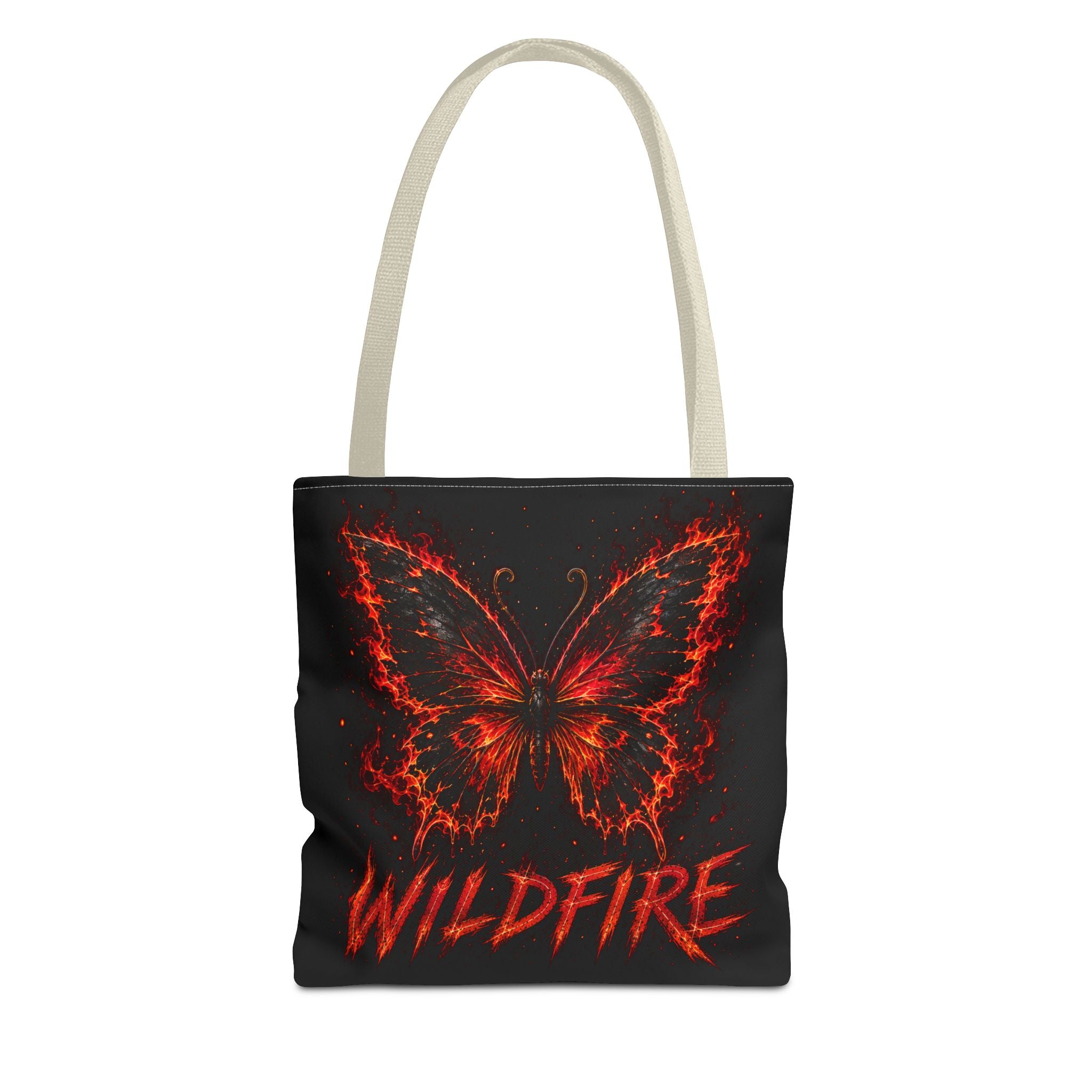 Wildfire Anubis Tote Bag — "Stay Fierce, Burn Bright" All-Over Print Tote