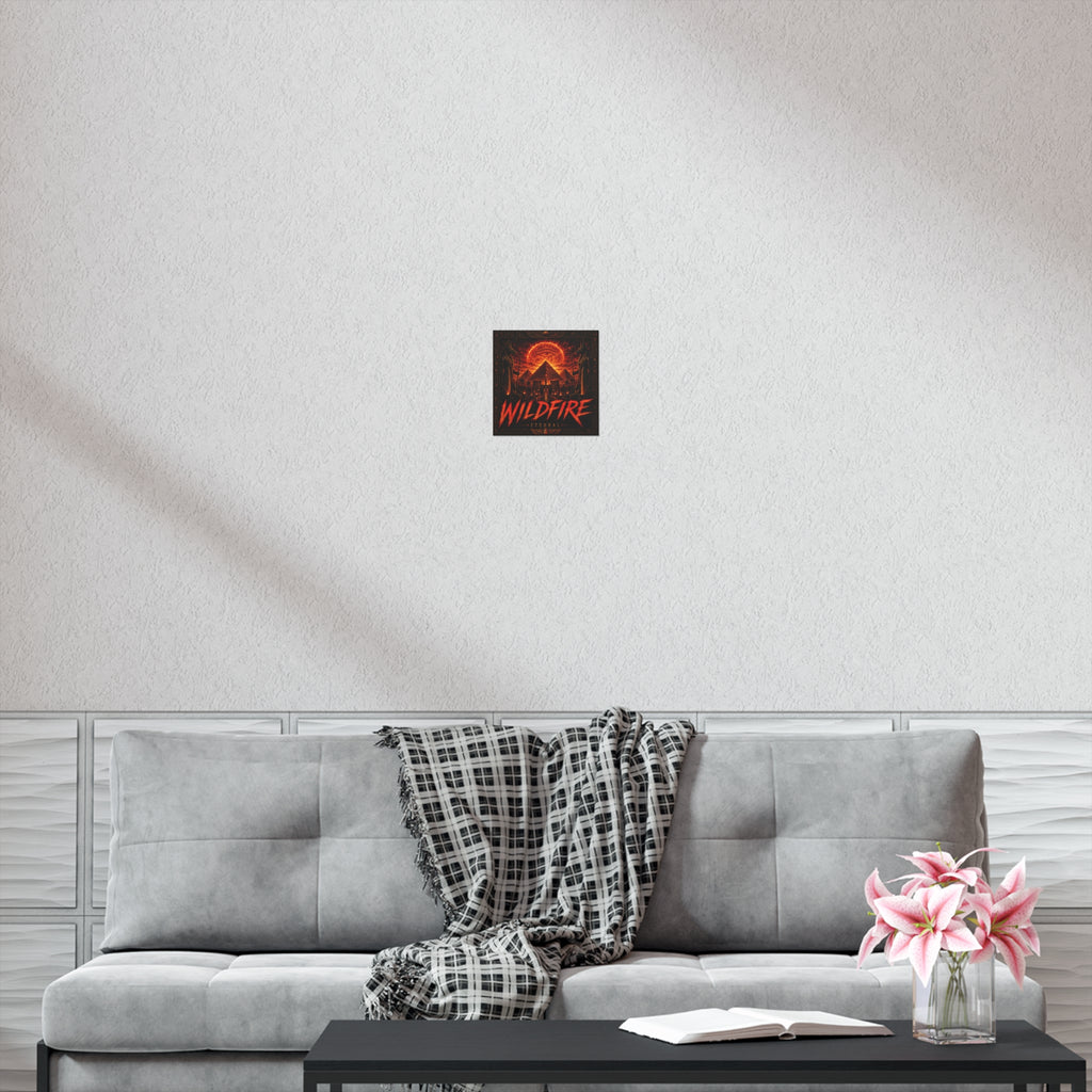 Wildfire Poster — Fiery Anubis Illustration with 'Stay Fierce Burn Bright'