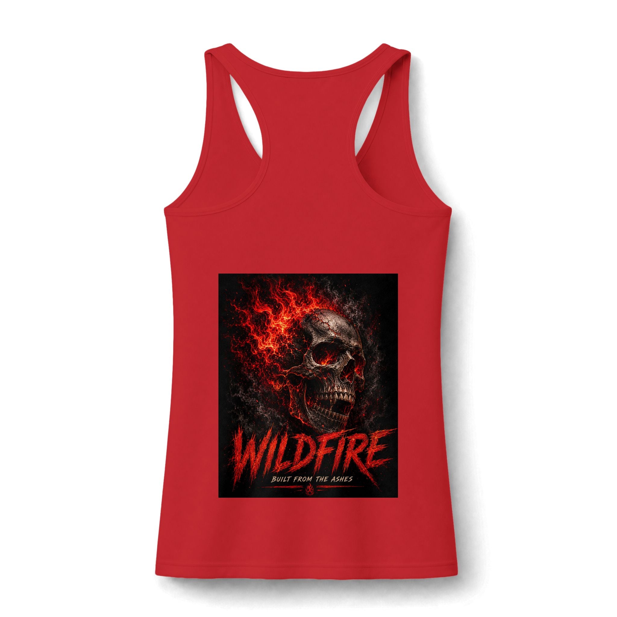 Wildfire Skull  Racerback Tank Top — Fiery Skull Graphic "Wildfire" Performance Tank