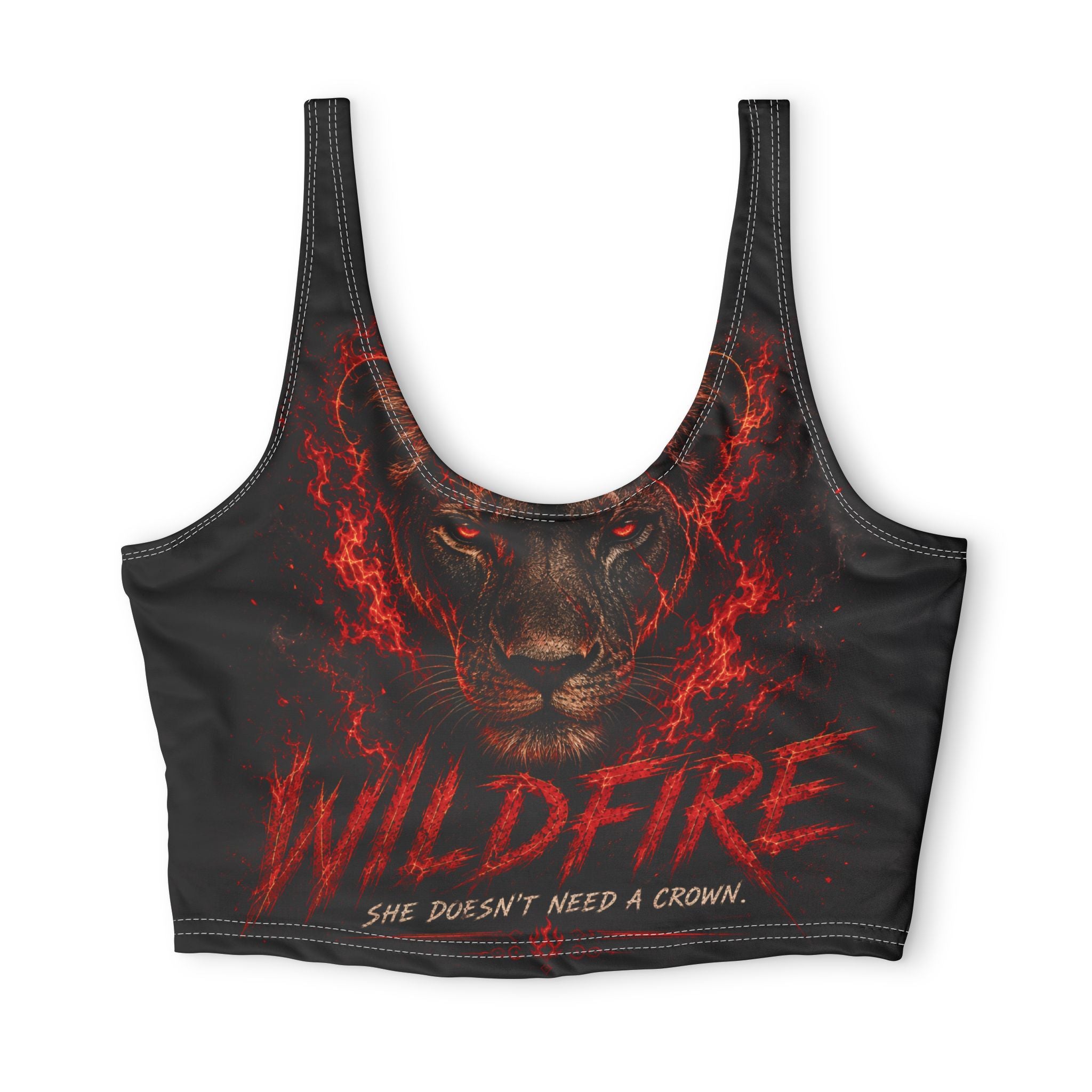 Wildfire Flame Sports Bra — 'Stay Fierce, Burn Bright' Athletic Crop Top