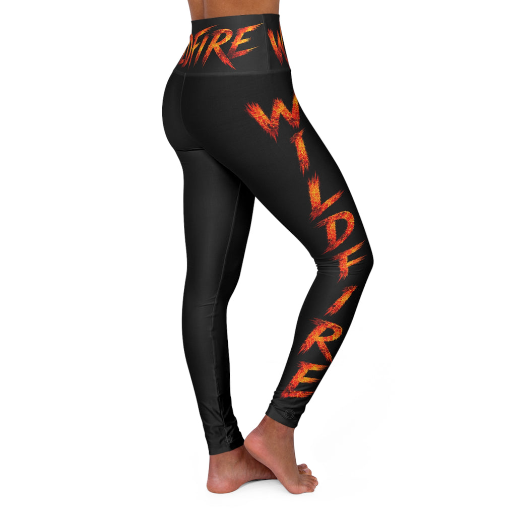 Wildfire High-Waisted Yoga Leggings — Flame Graphic Fitness Leggings