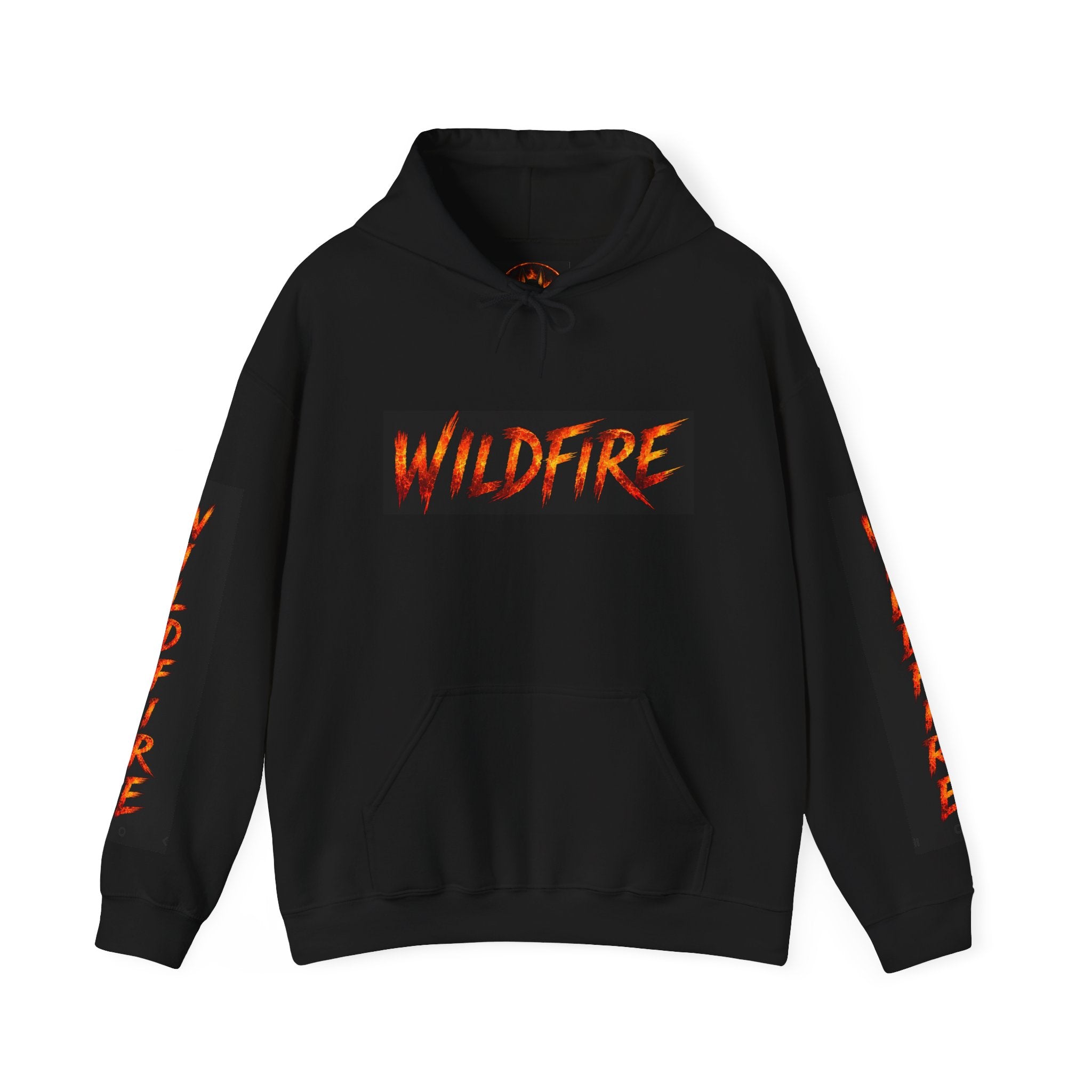 Wildfire Wings Hoodie — 'Wildfire' Flame Lettering & Back Art