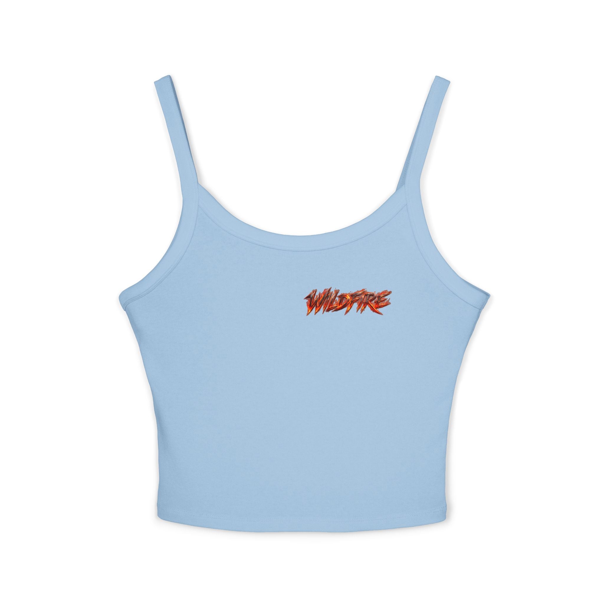 Wildfire Sekhmet Woman Spaghetti Tank Top — Fiery Egyptian Graphic Crop