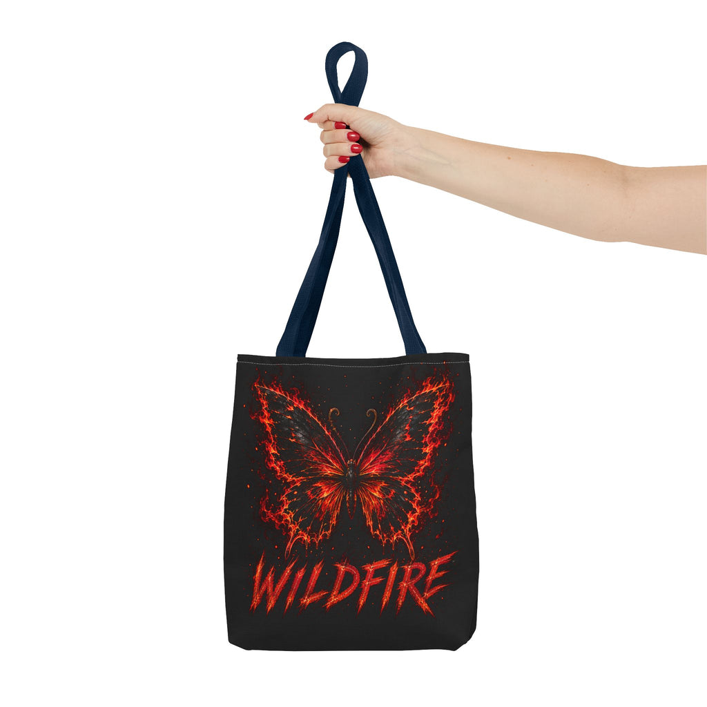 Wildfire Anubis Tote Bag — "Stay Fierce, Burn Bright" All-Over Print Tote