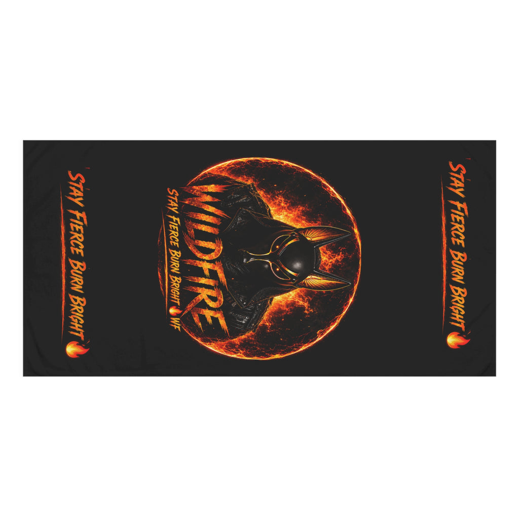Wildfire Anubis Towel — "Stay Fierce Burn Bright" Design