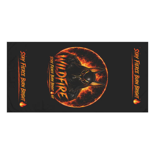 Wildfire Anubis Towel — "Stay Fierce Burn Bright" Design