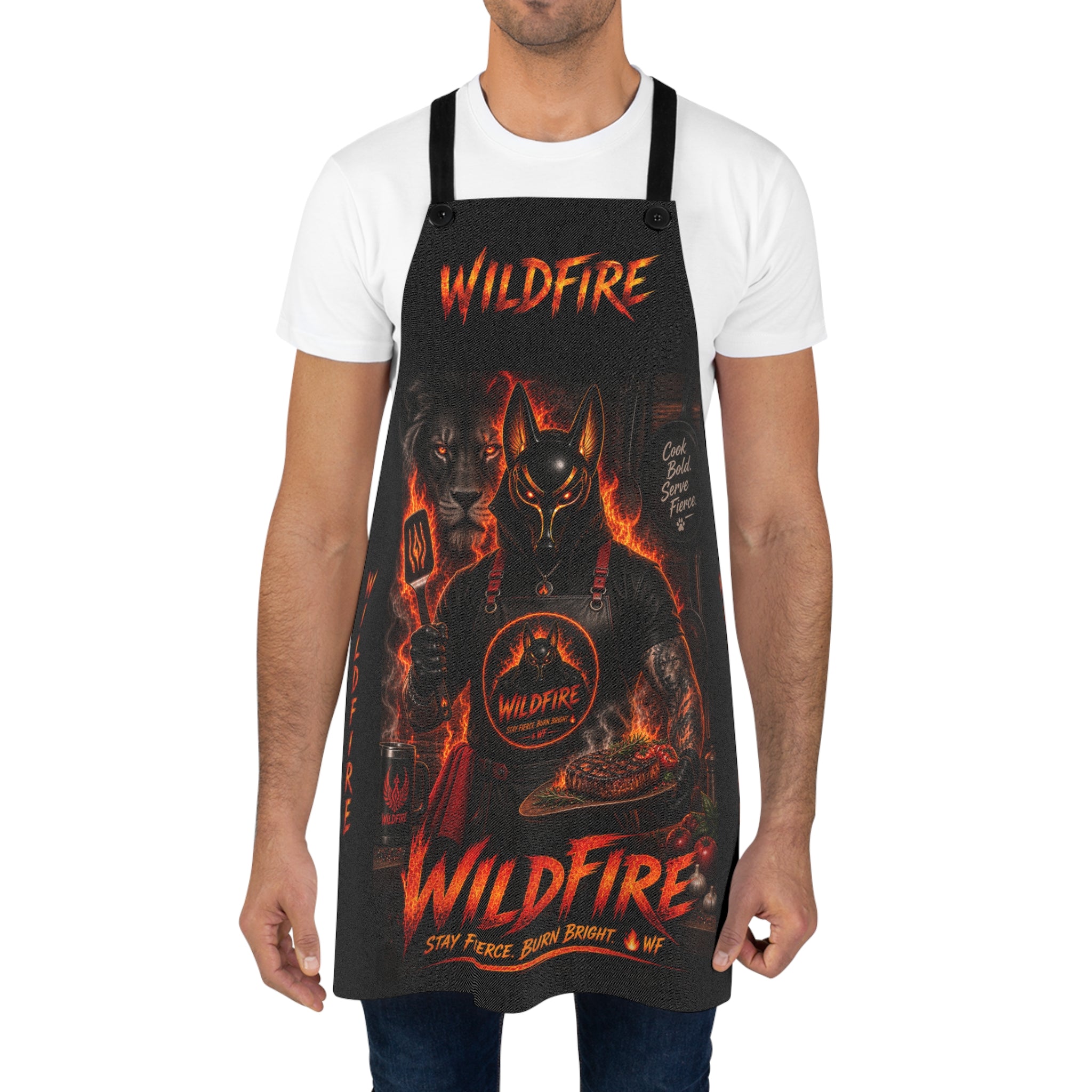 Wildfire Grill Apron — Fiery Chef Cooking Apron with 'Wildfire' Design